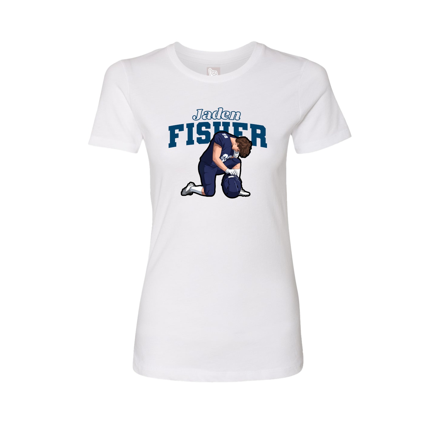 Fitted Women's Tee — Name Arch in White