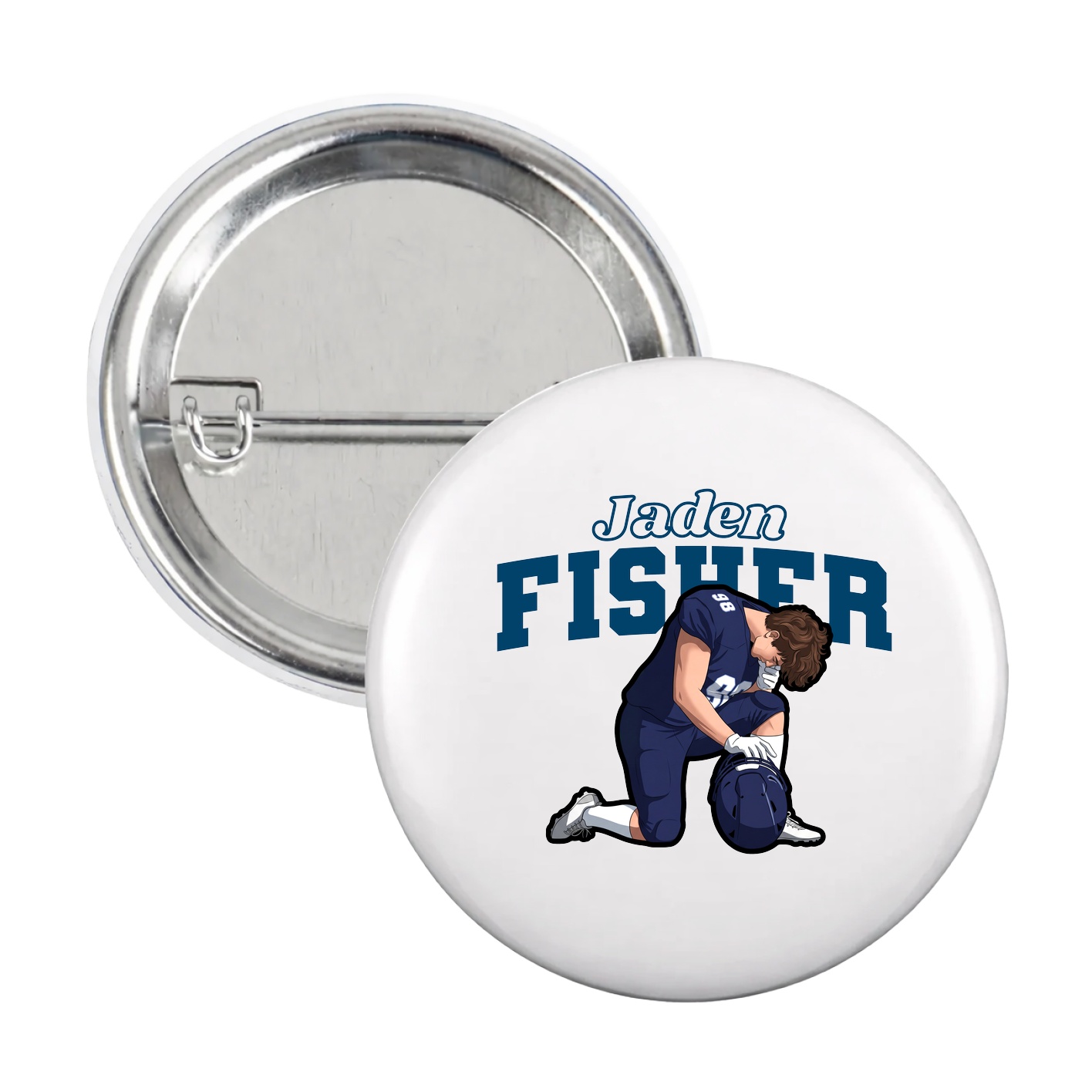 Game Day Button — Name Arch in White