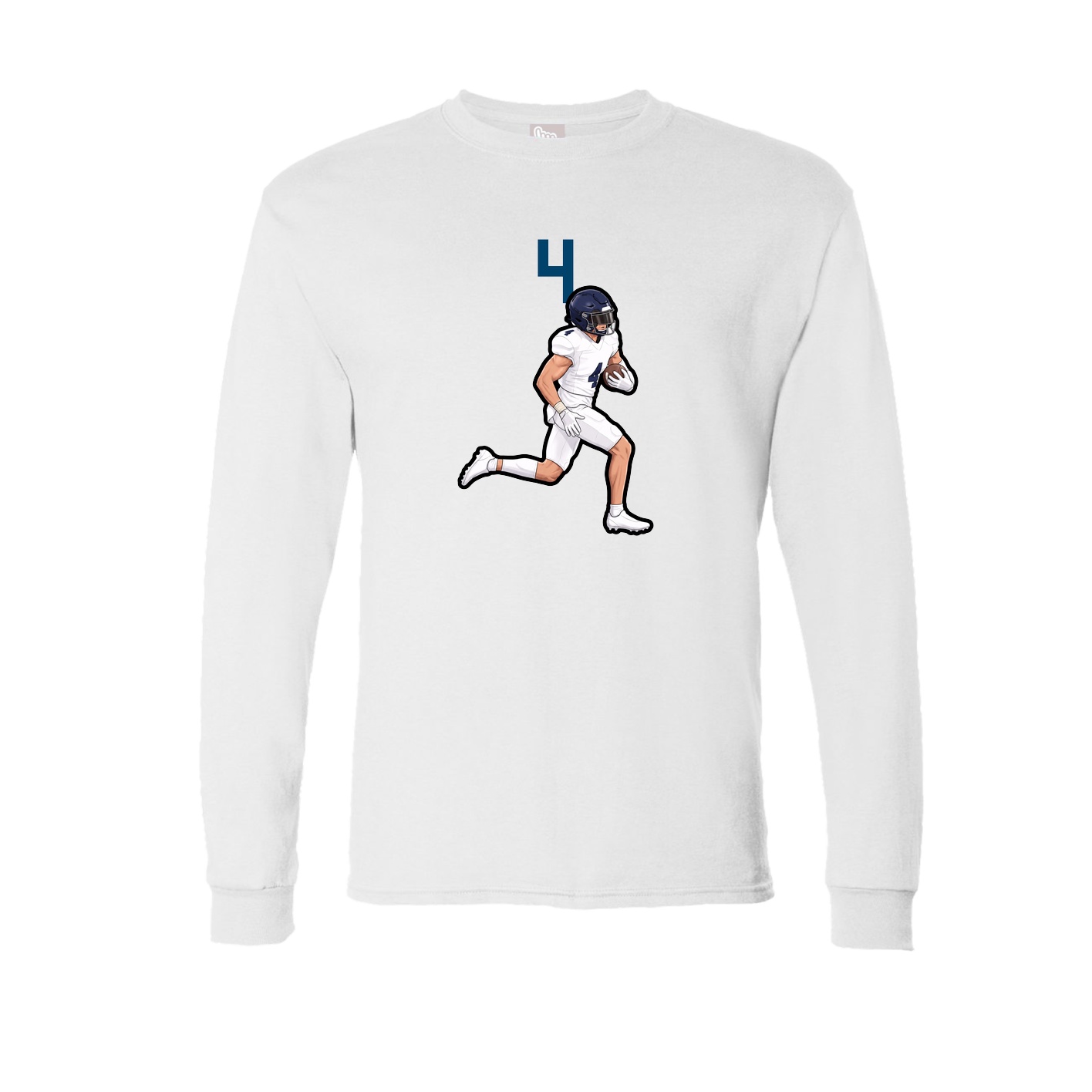 Long Sleeve Tee — Number Top in White