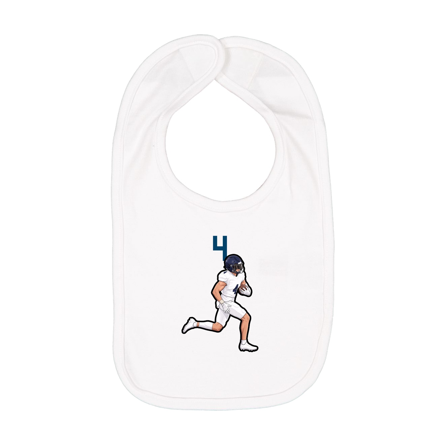 Infant Bib — Number Top in White