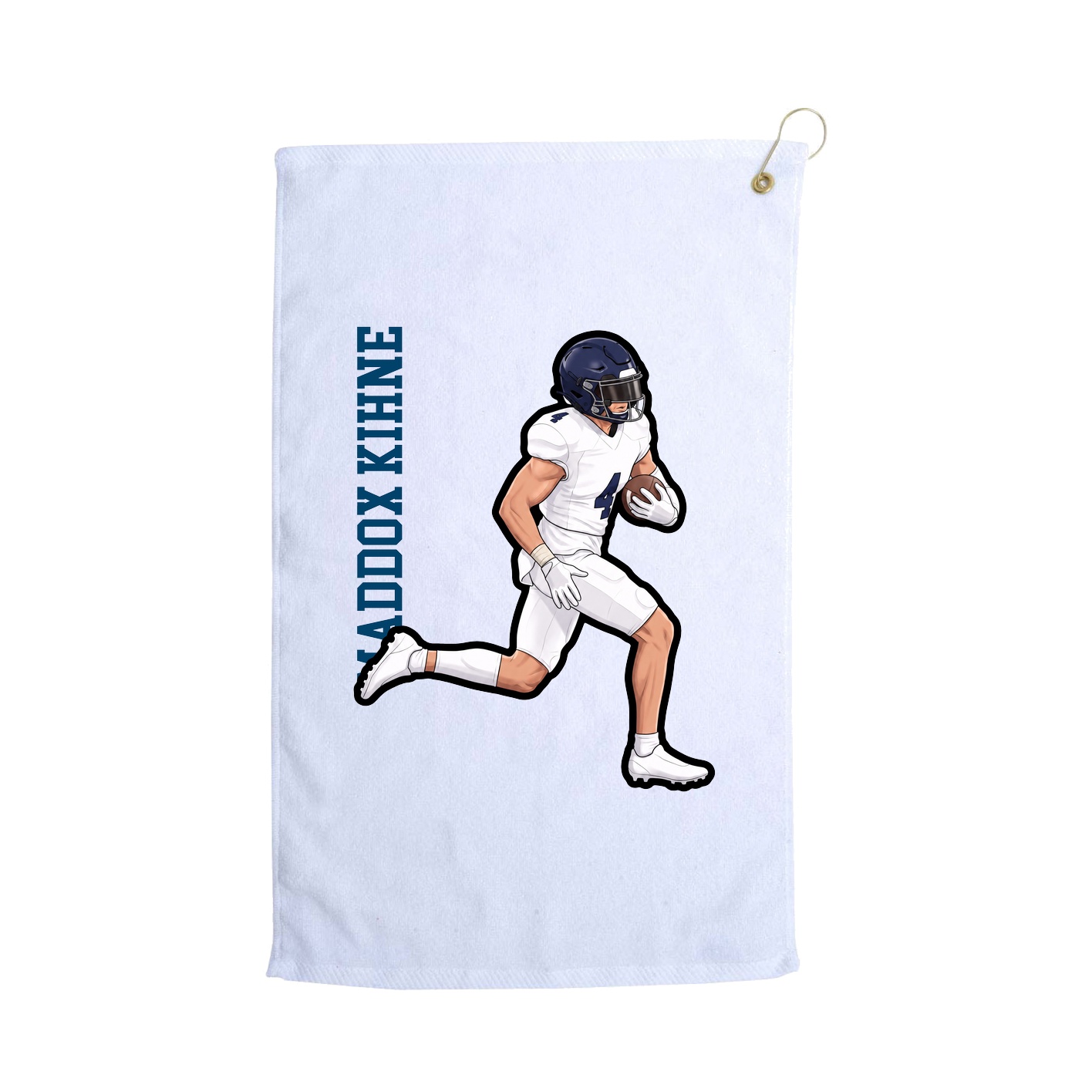 Golf Towel — Name Vertical in White