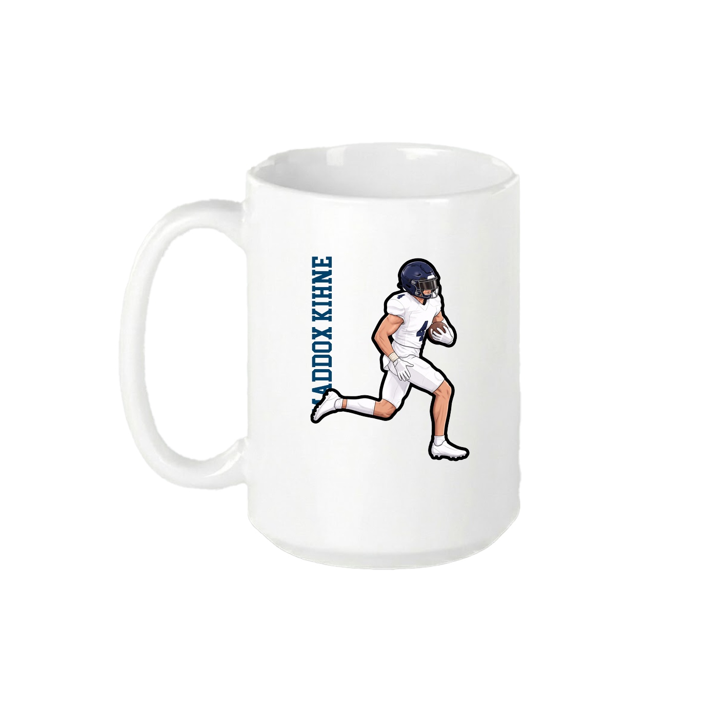 15oz Coffee Mug — Name Vertical in White