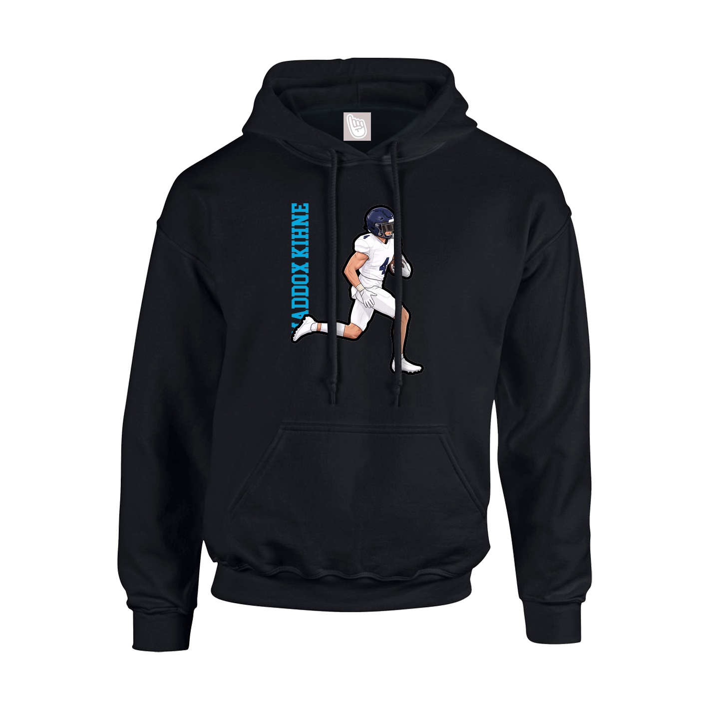 Youth Hoodie — Name Vertical in Black