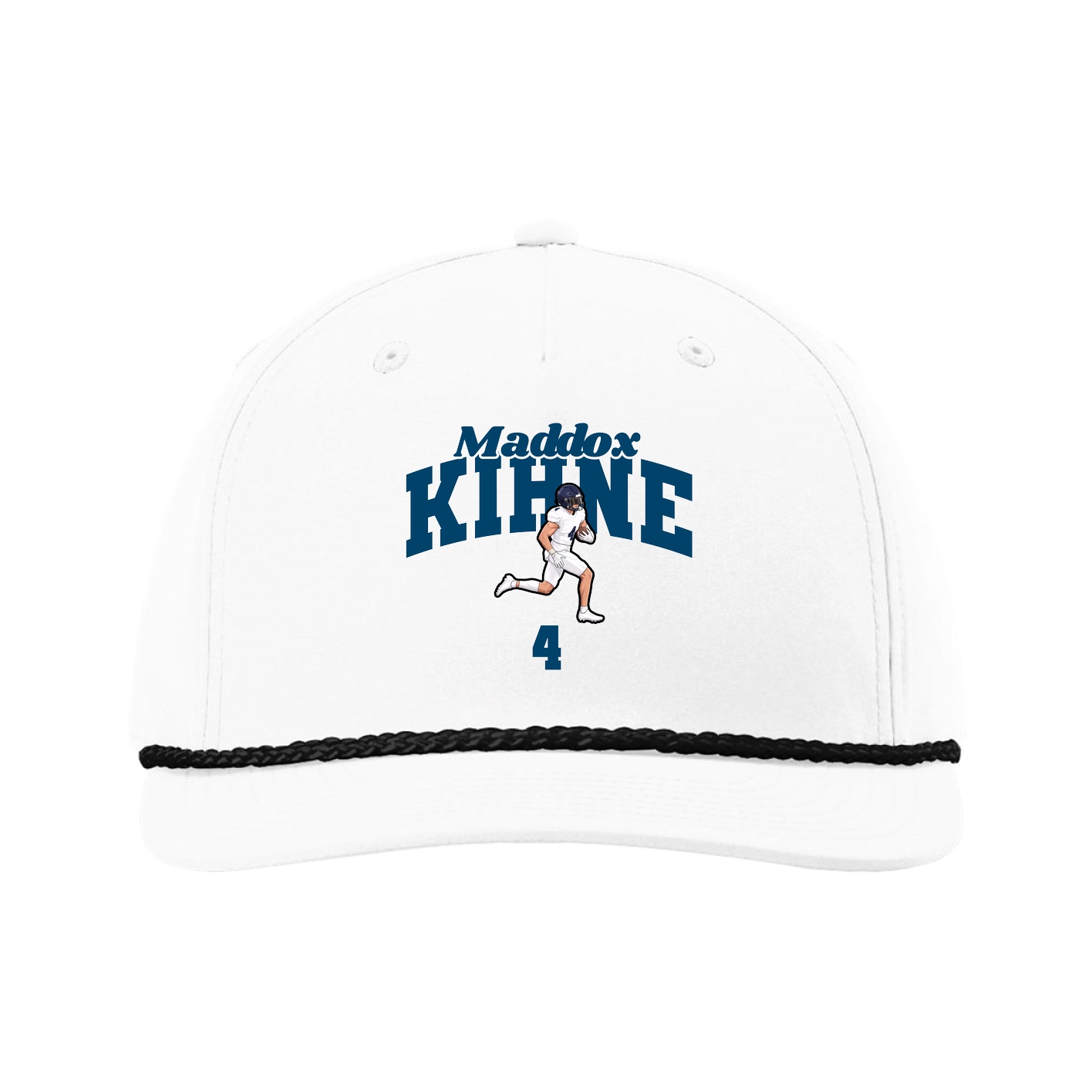 Five-Panel Classic Rope Cap — Signature Arch in White