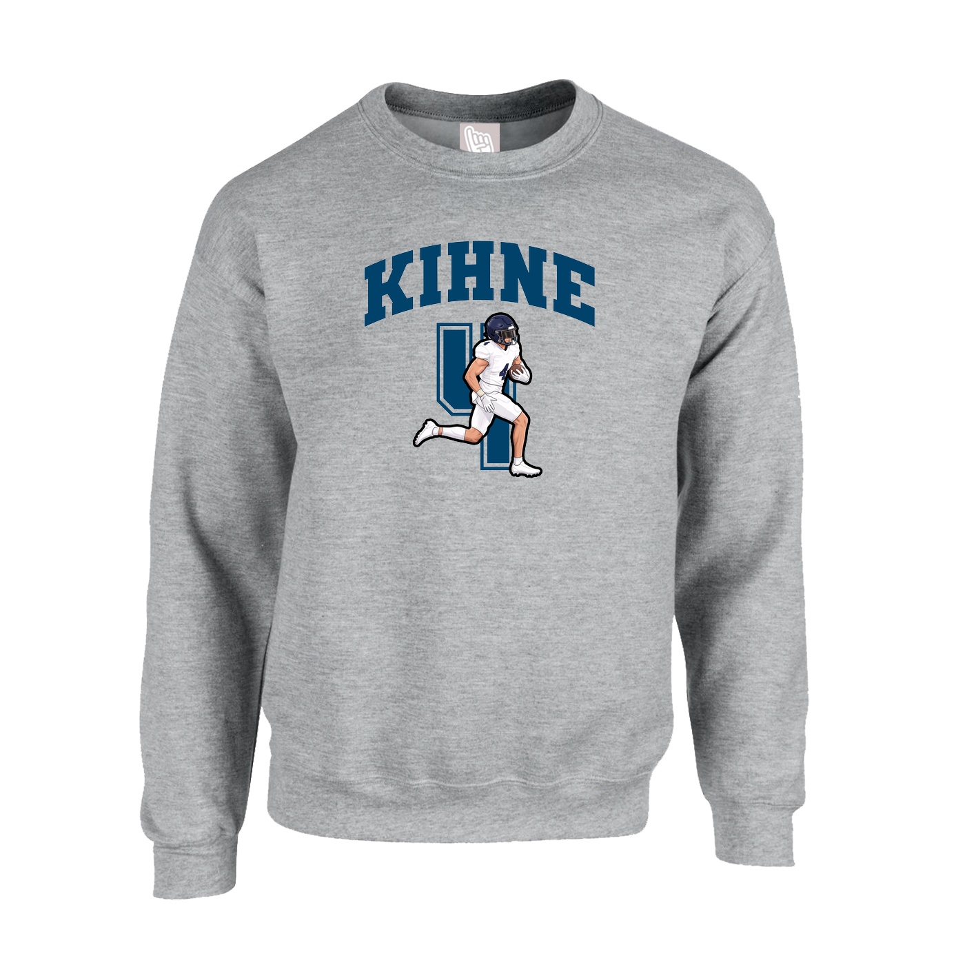 Fleece Crew — Number in Grey