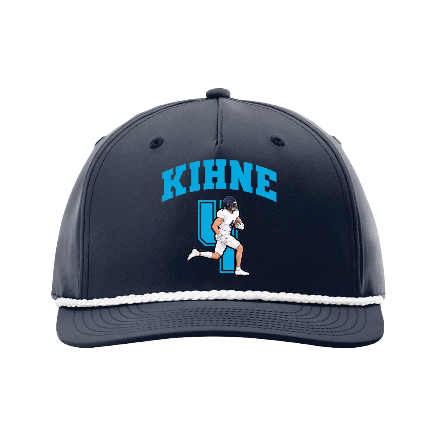 Five-Panel Classic Rope Cap — Number in Navy