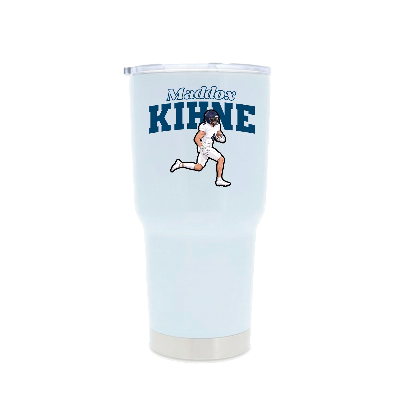 30oz Stainless Steel Tumbler — Name Arch in White
