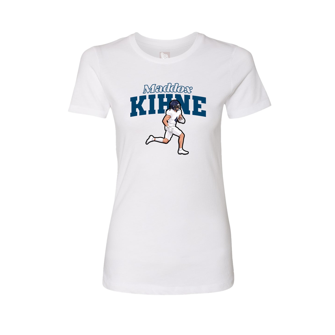 Fitted Women's Tee — Name Arch in White