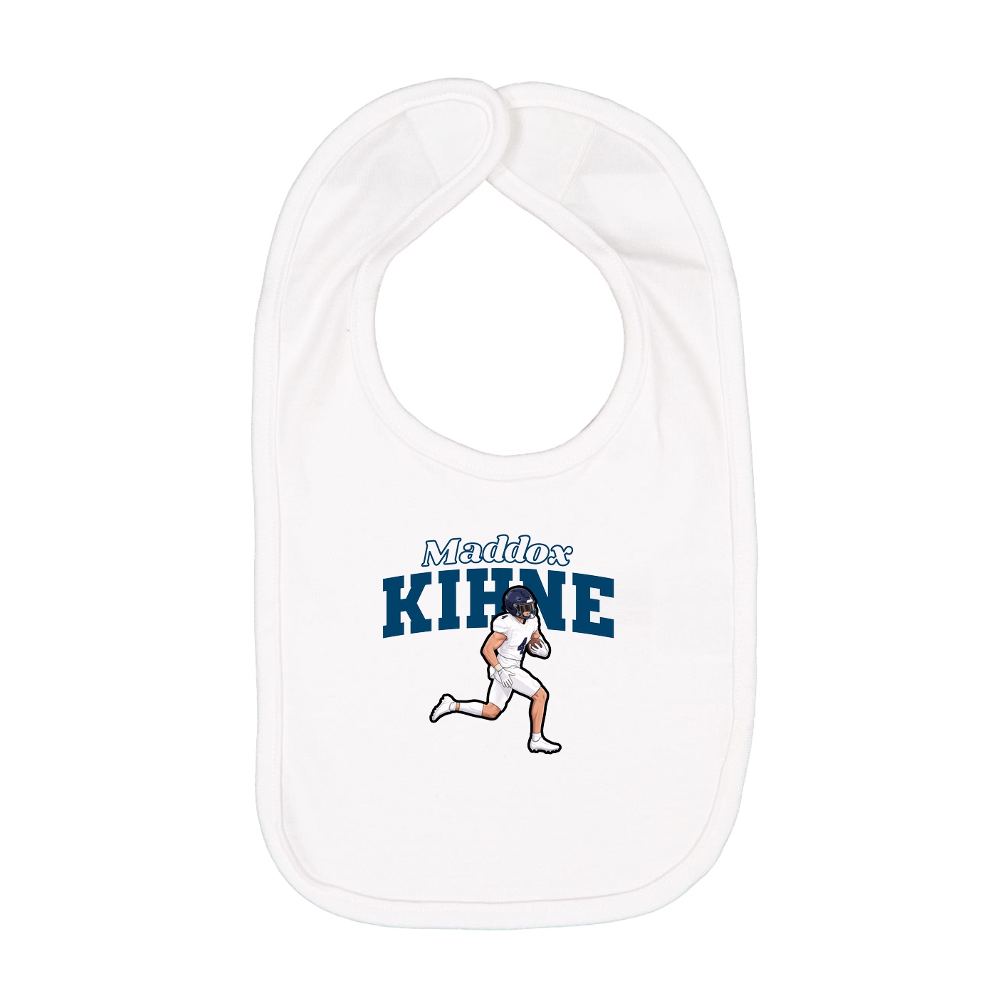 Infant Bib — Name Arch in White