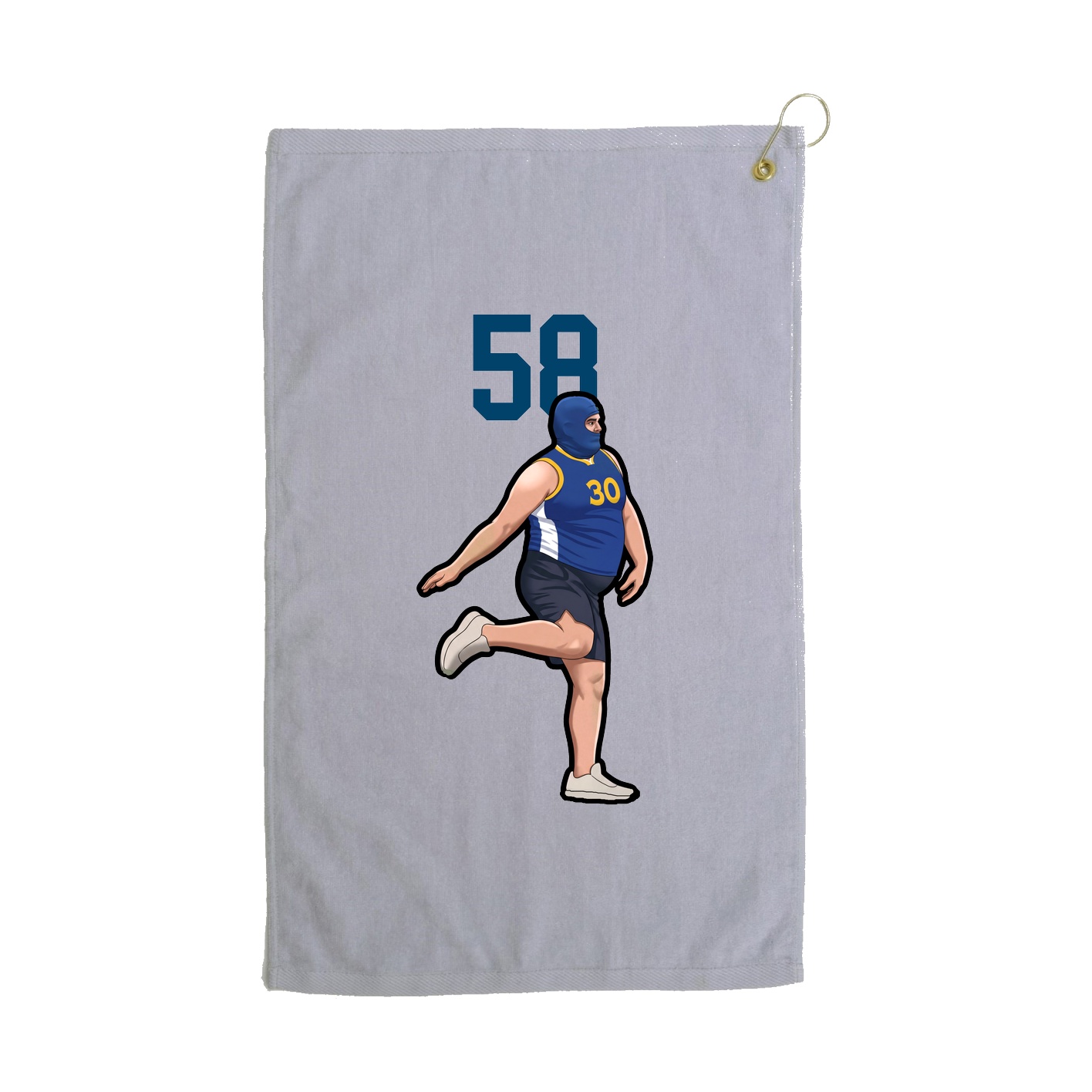 Golf Towel — Number Top in Grey
