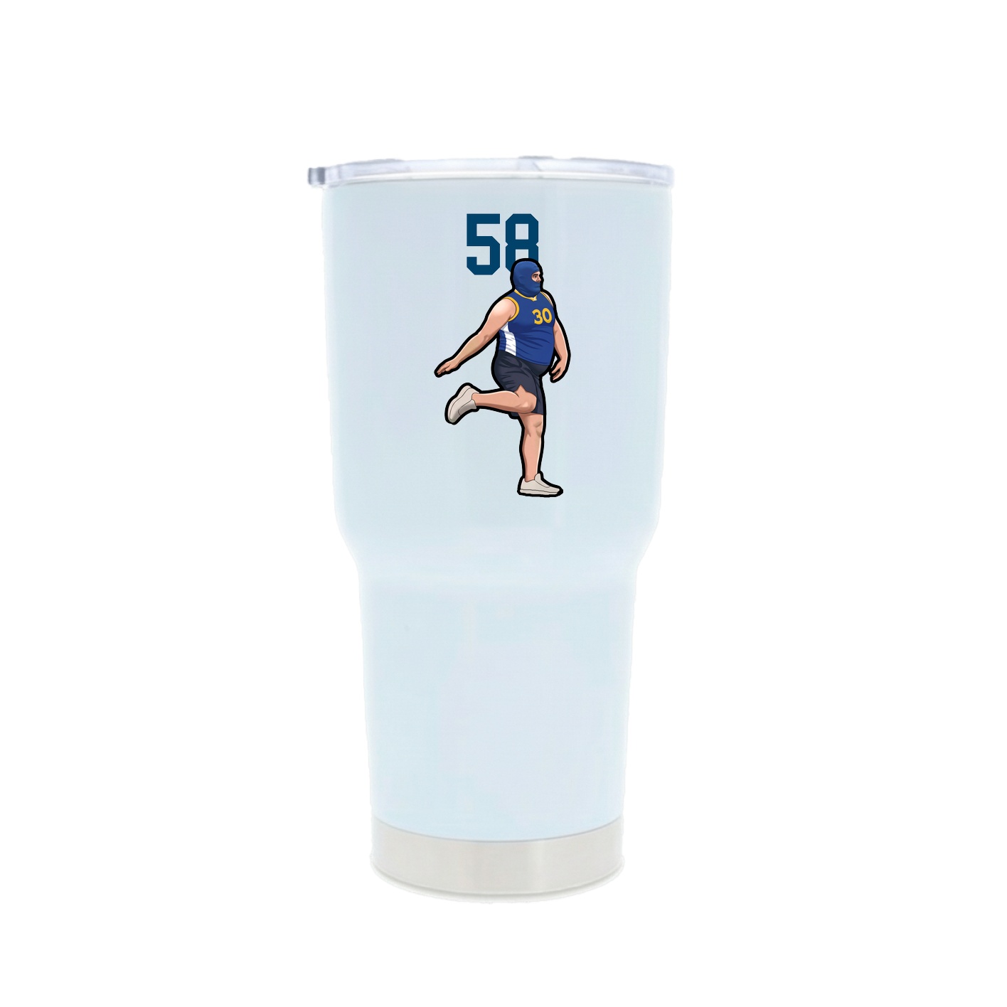 30oz Stainless Steel Tumbler — Number Top in White