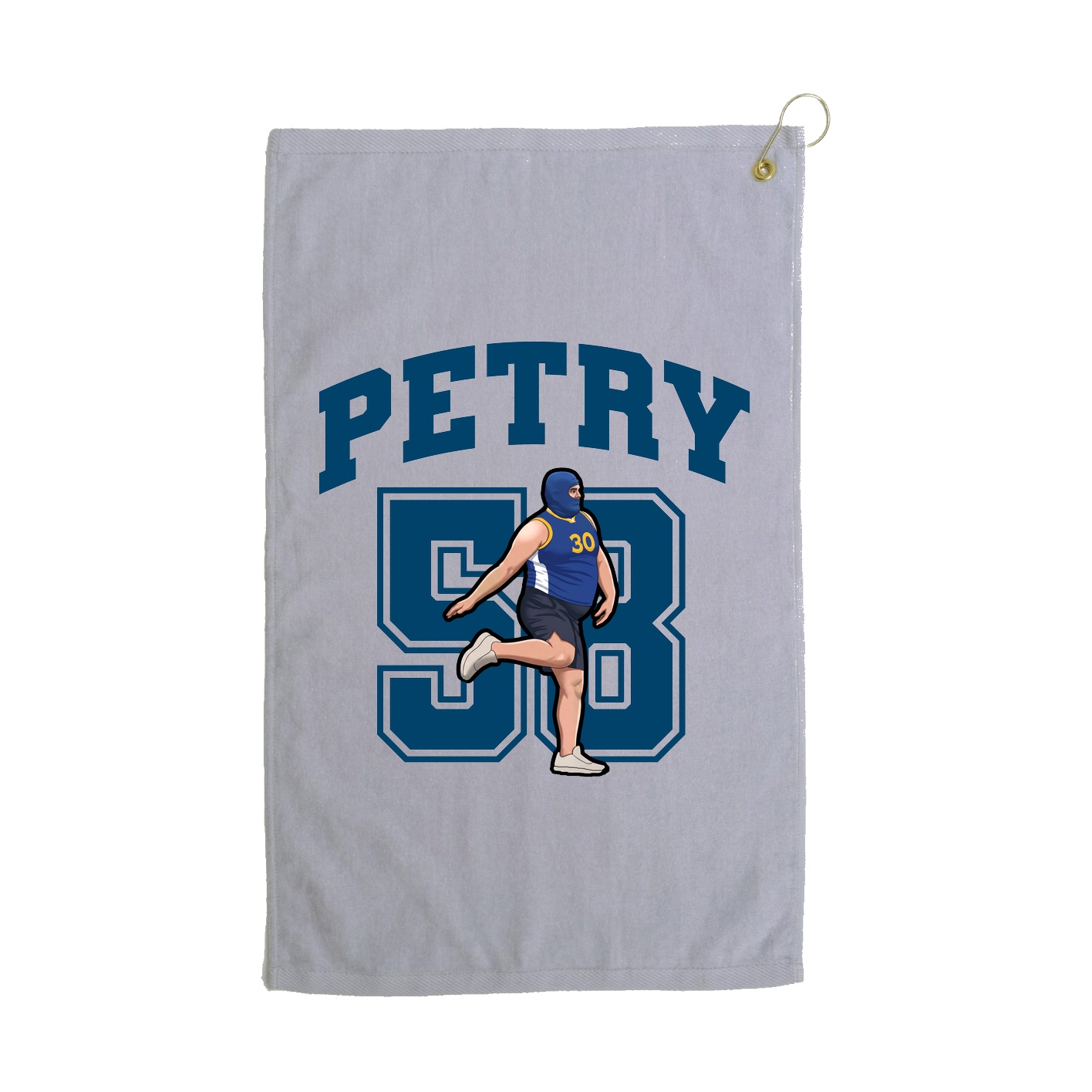 Golf Towel — Number in Grey