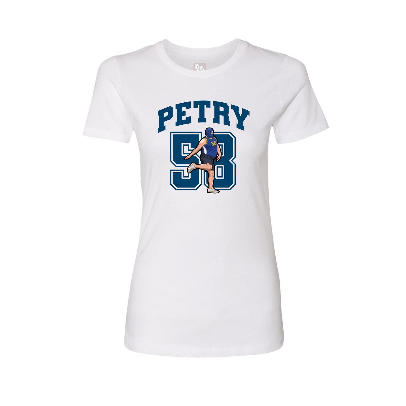 Fitted Women's Tee — Number in White