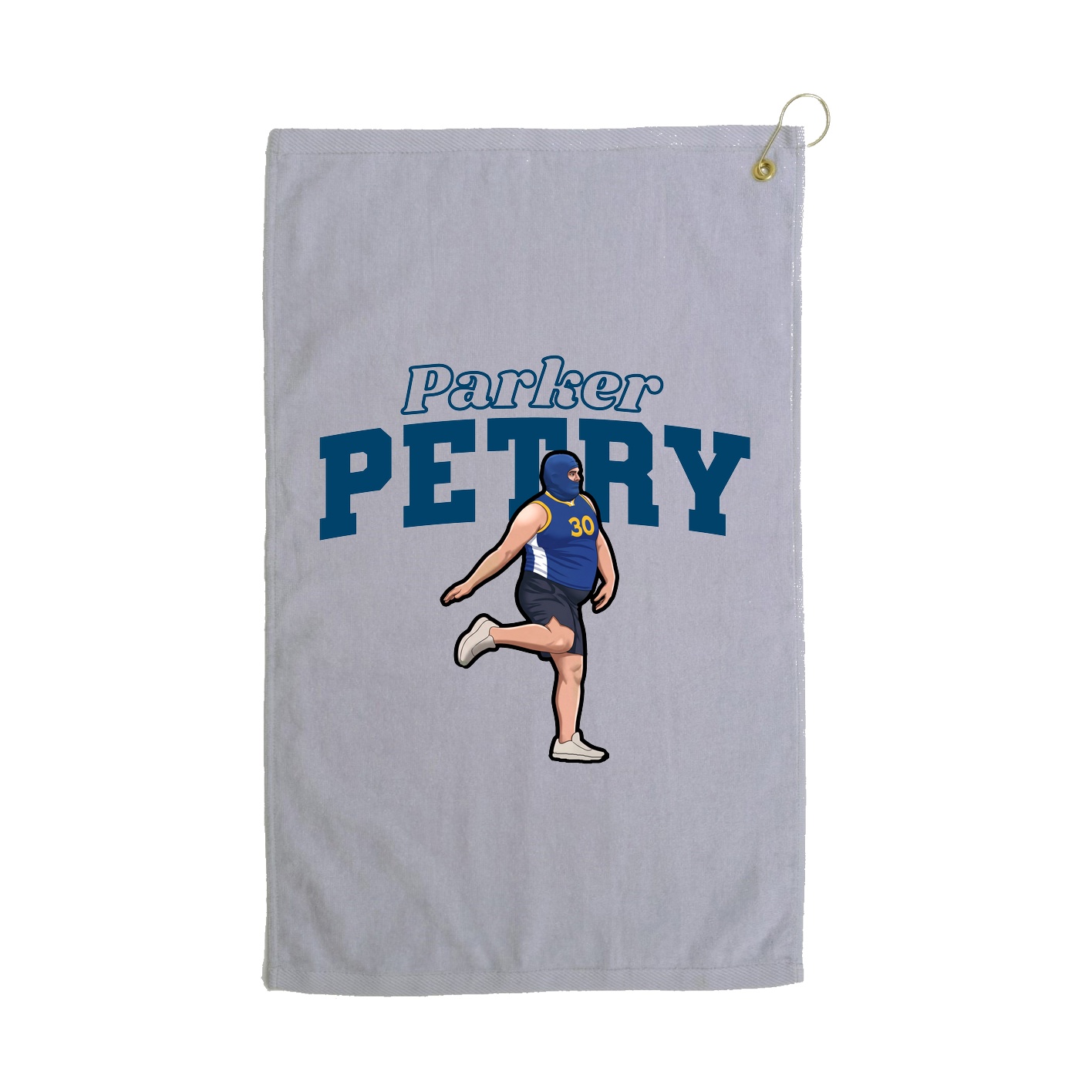 Golf Towel — Name Arch in Grey