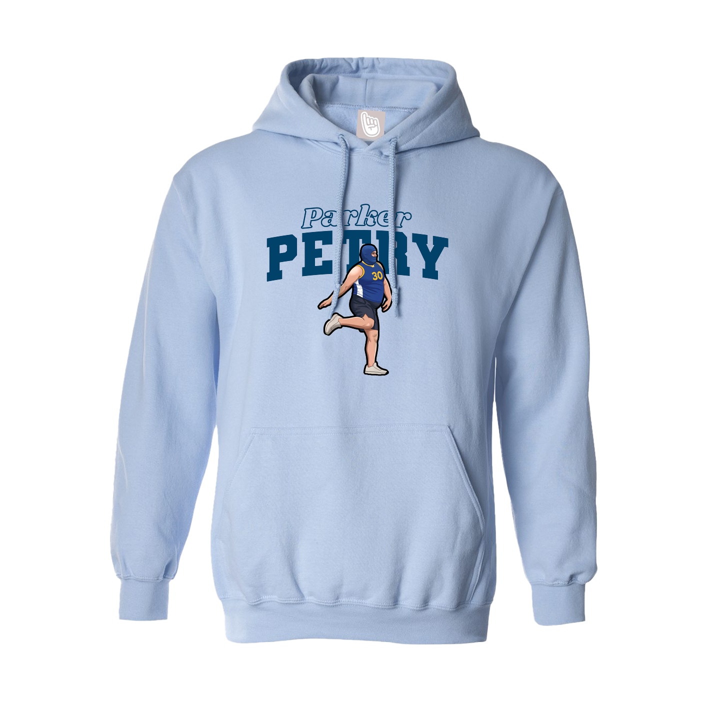 Hoodie — Name Arch in Light Blue