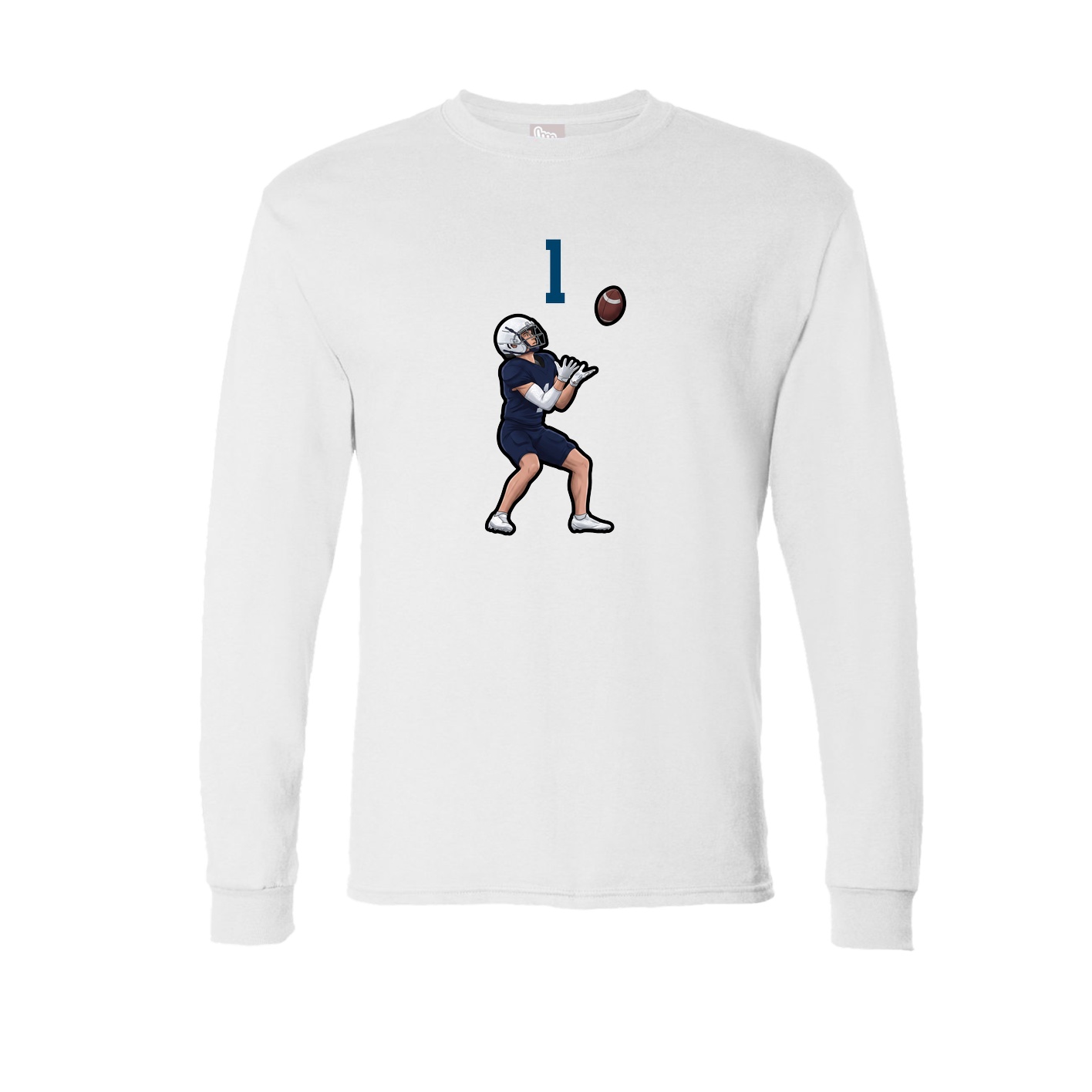Long Sleeve Tee — Number Top in White