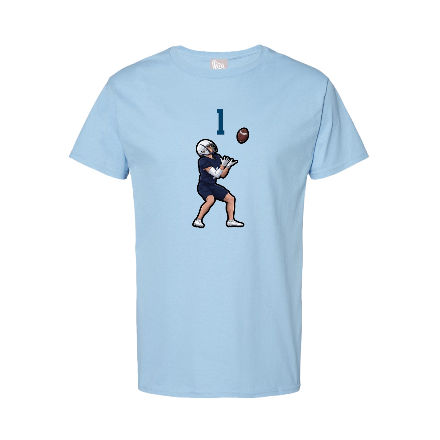 Youth Tee — Number Top in Light Blue