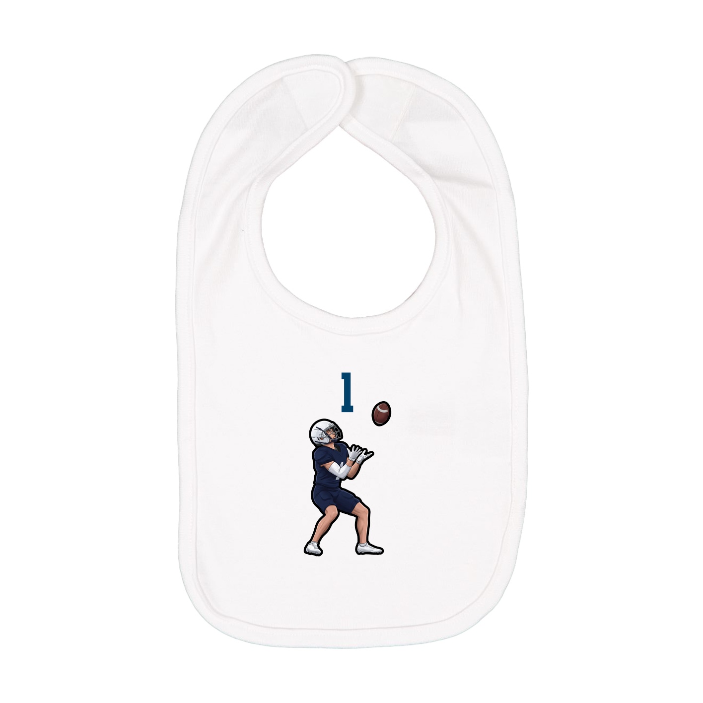 Infant Bib — Number Top in White
