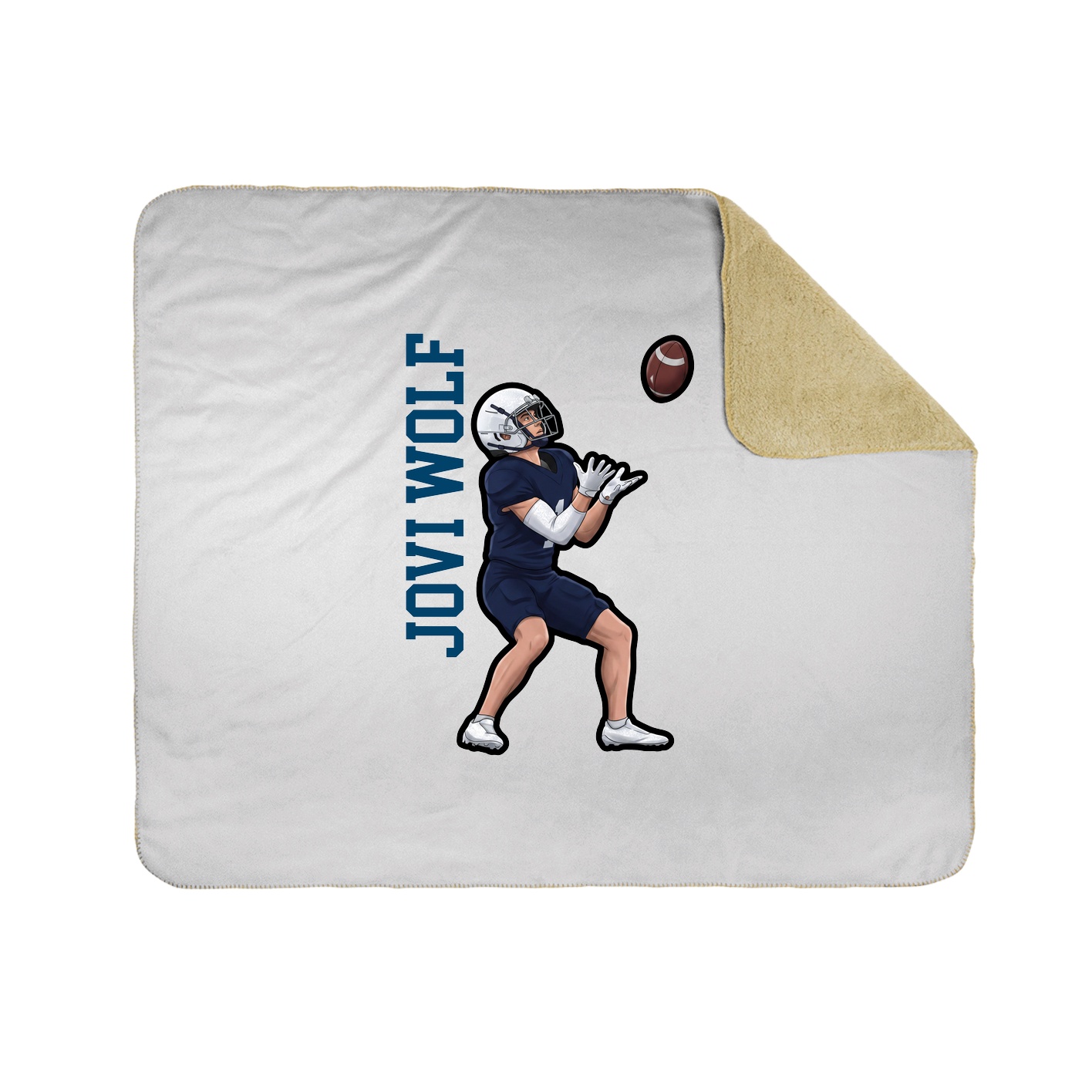 Throw Blanket — Name Vertical in White