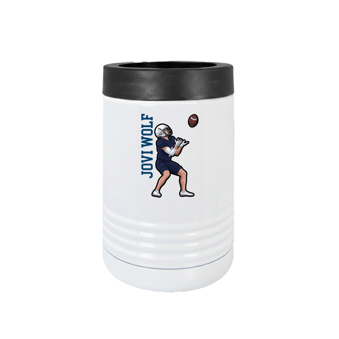 Beverage Holder — Name Vertical in White