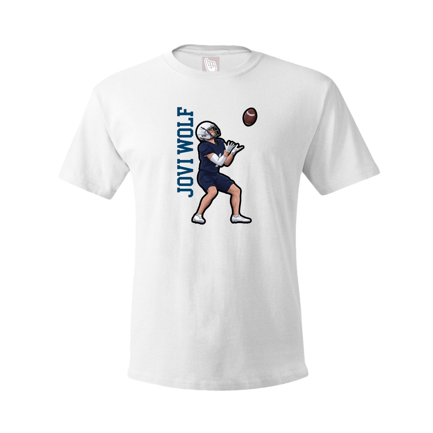 Youth Tee — Name Vertical in White