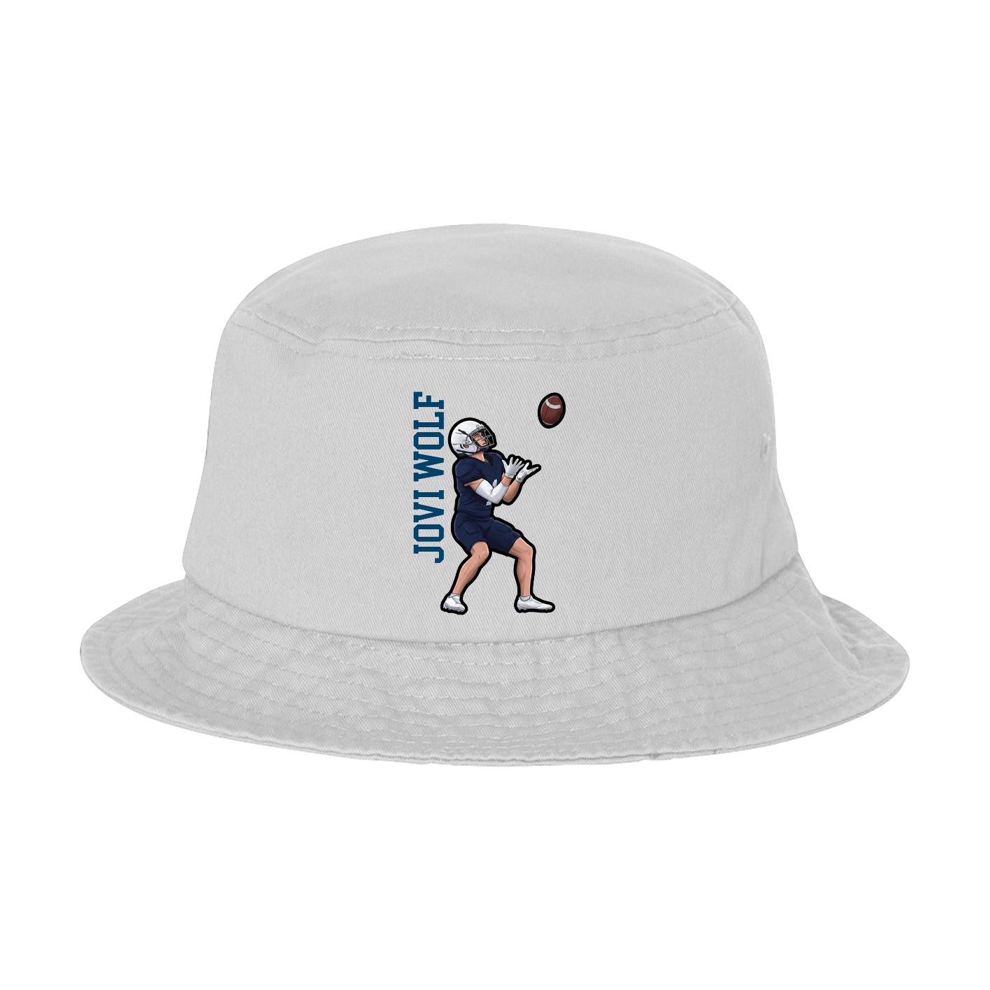 Bucket Cap — Name Vertical in White