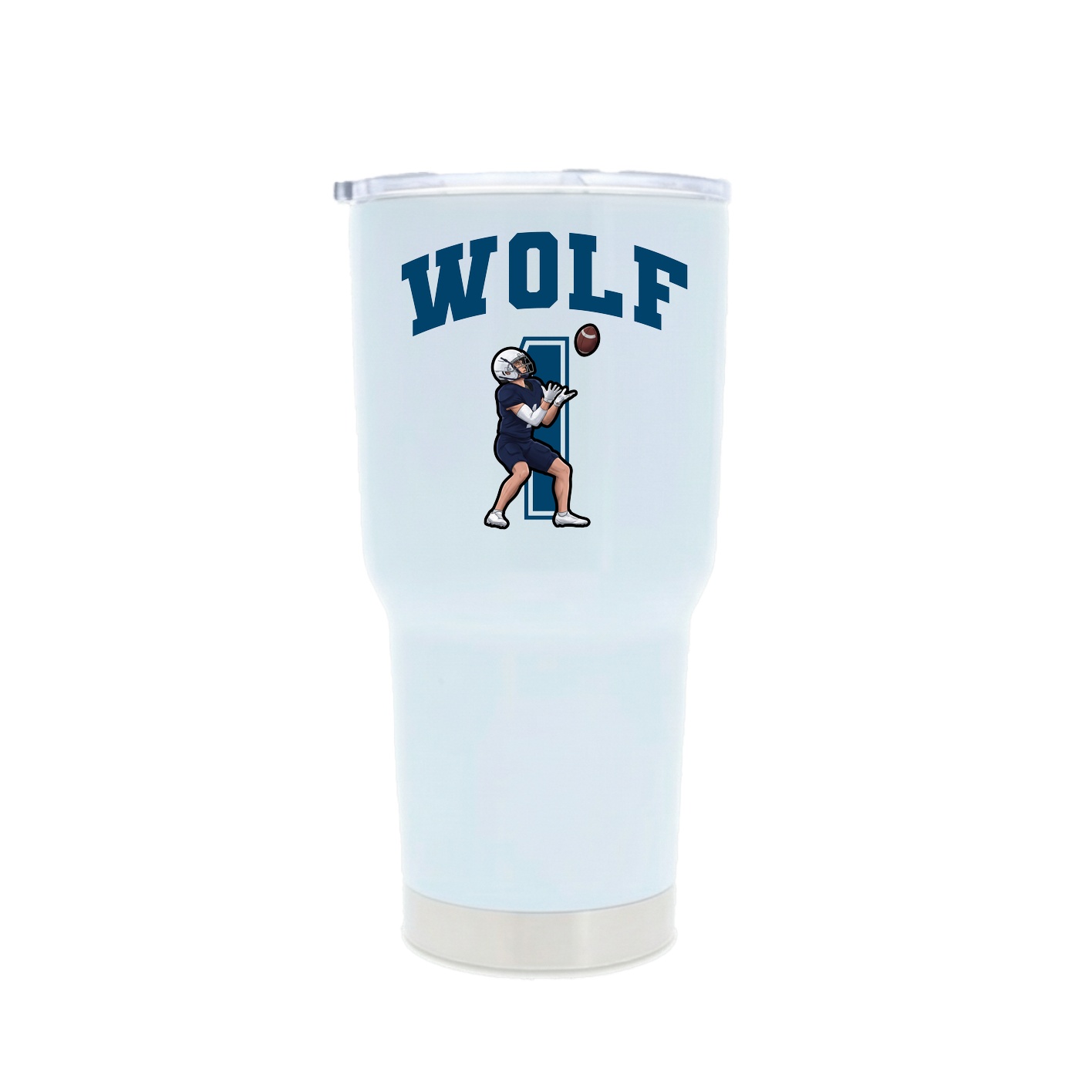 30oz Stainless Steel Tumbler — Number in White