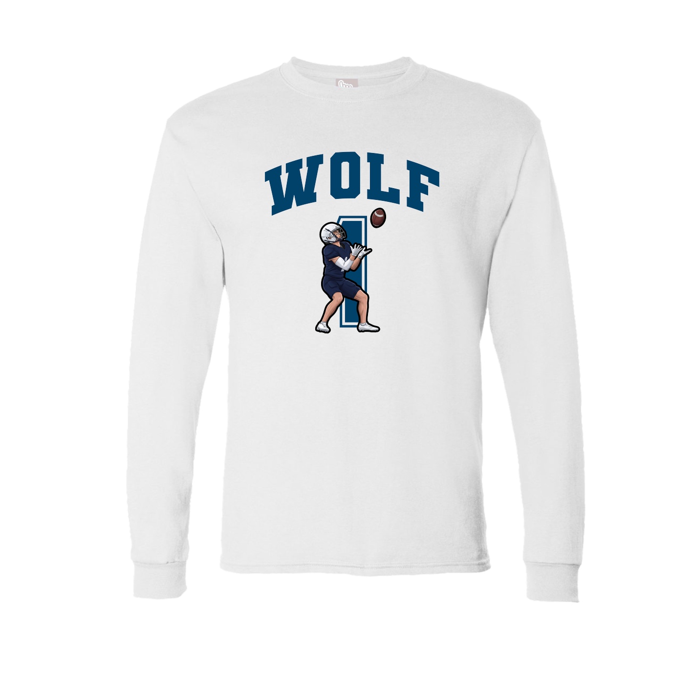 Long Sleeve Tee — Number in White
