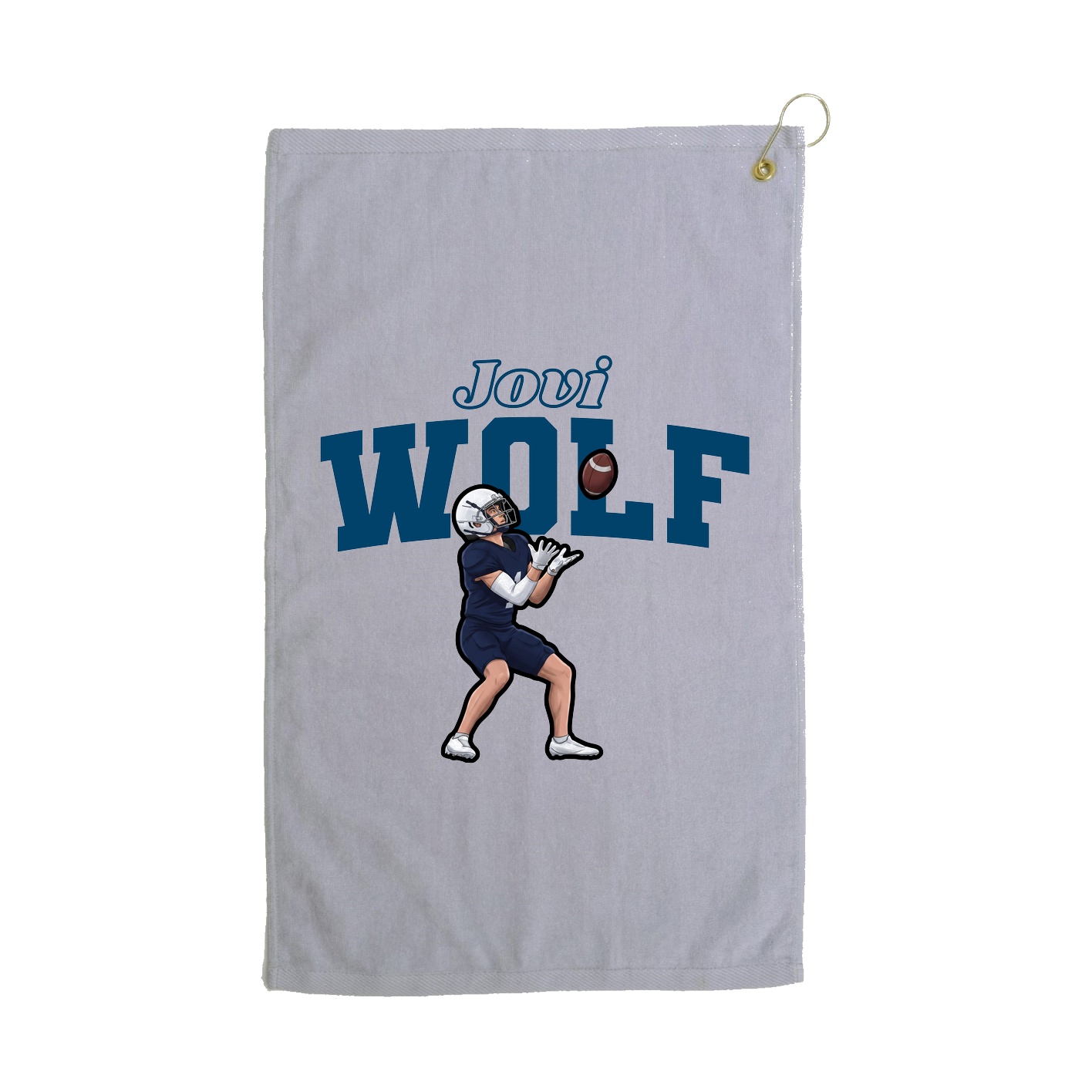 Golf Towel — Name Arch in Grey