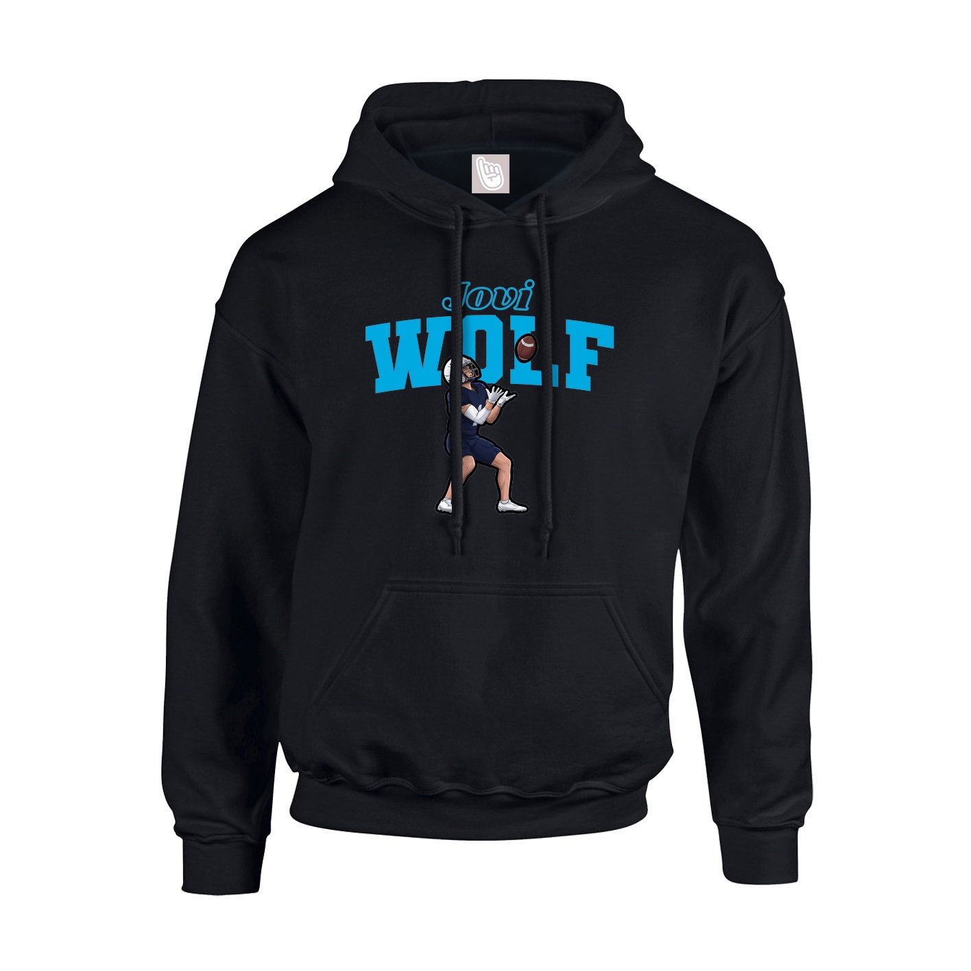 Youth Hoodie — Name Arch in Black