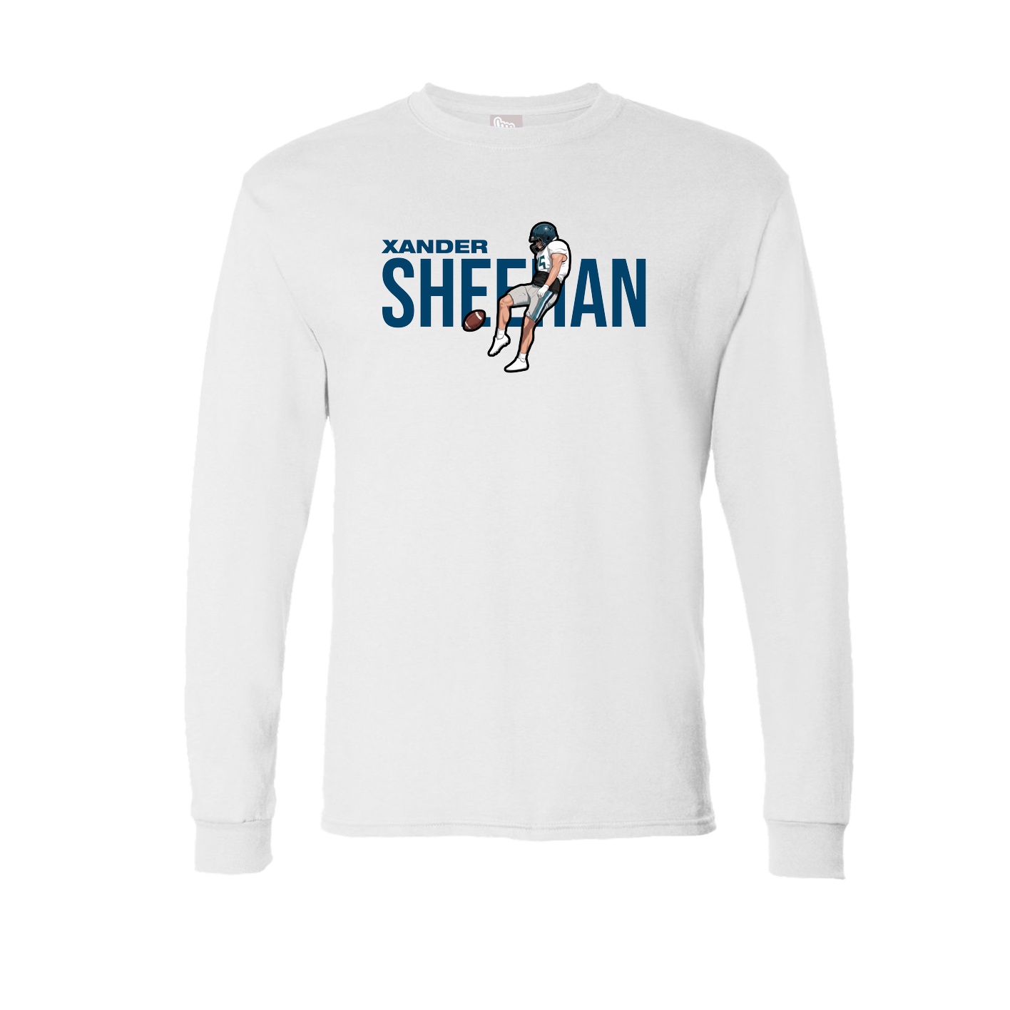 Long Sleeve Tee — Player Name in White