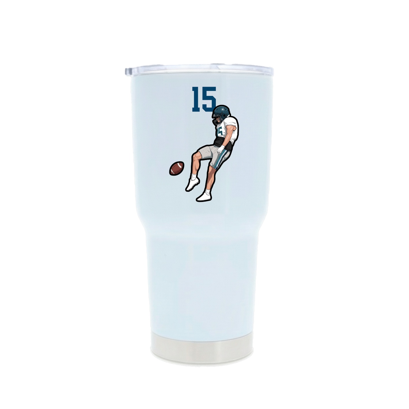 30oz Stainless Steel Tumbler — Number Top in White