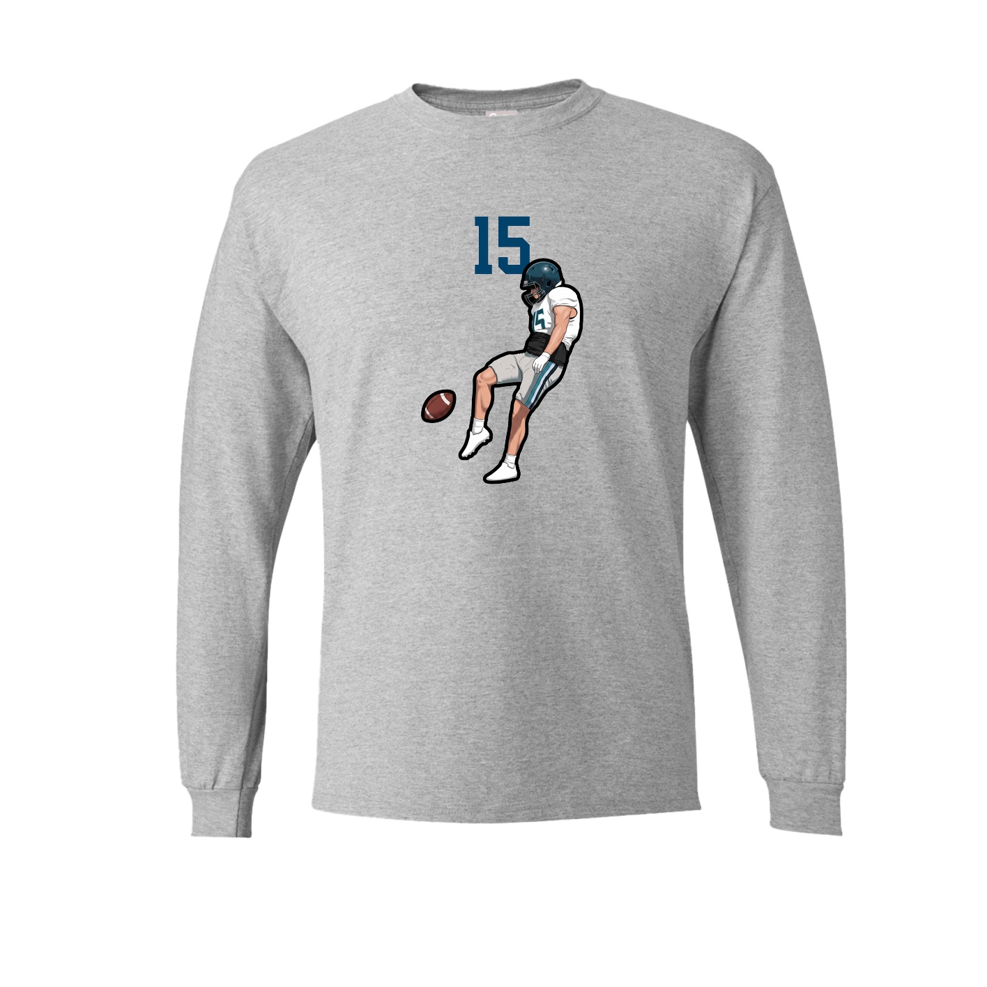 Long Sleeve Tee — Number Top in Grey