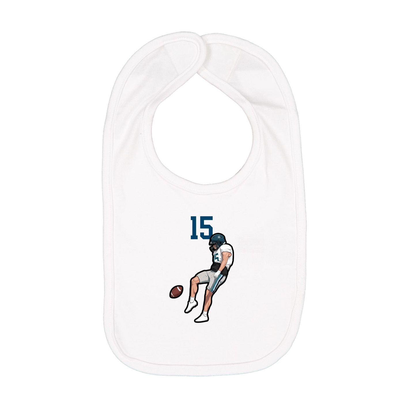 Infant Bib — Number Top in White