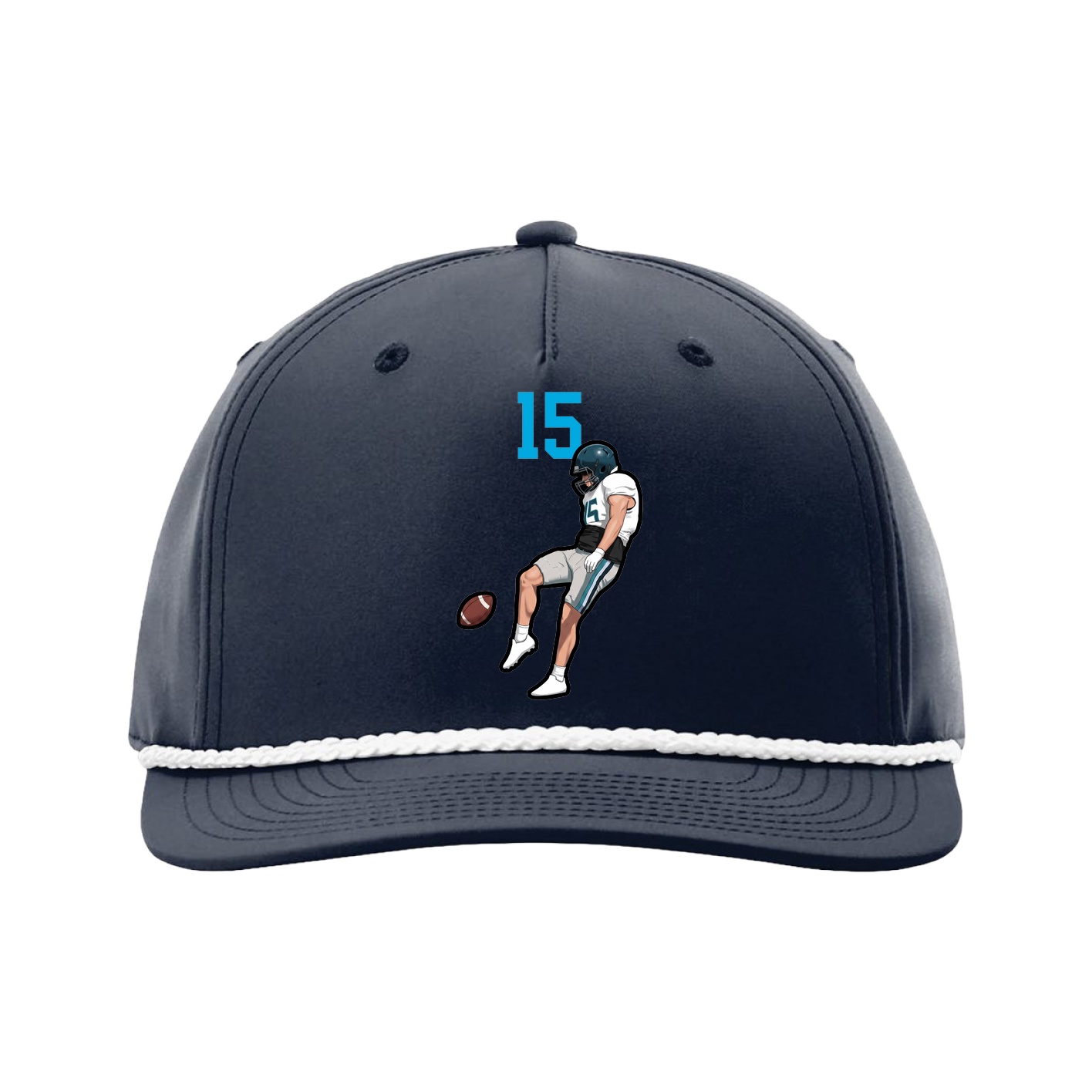 Five-Panel Classic Rope Cap — Number Top in Navy