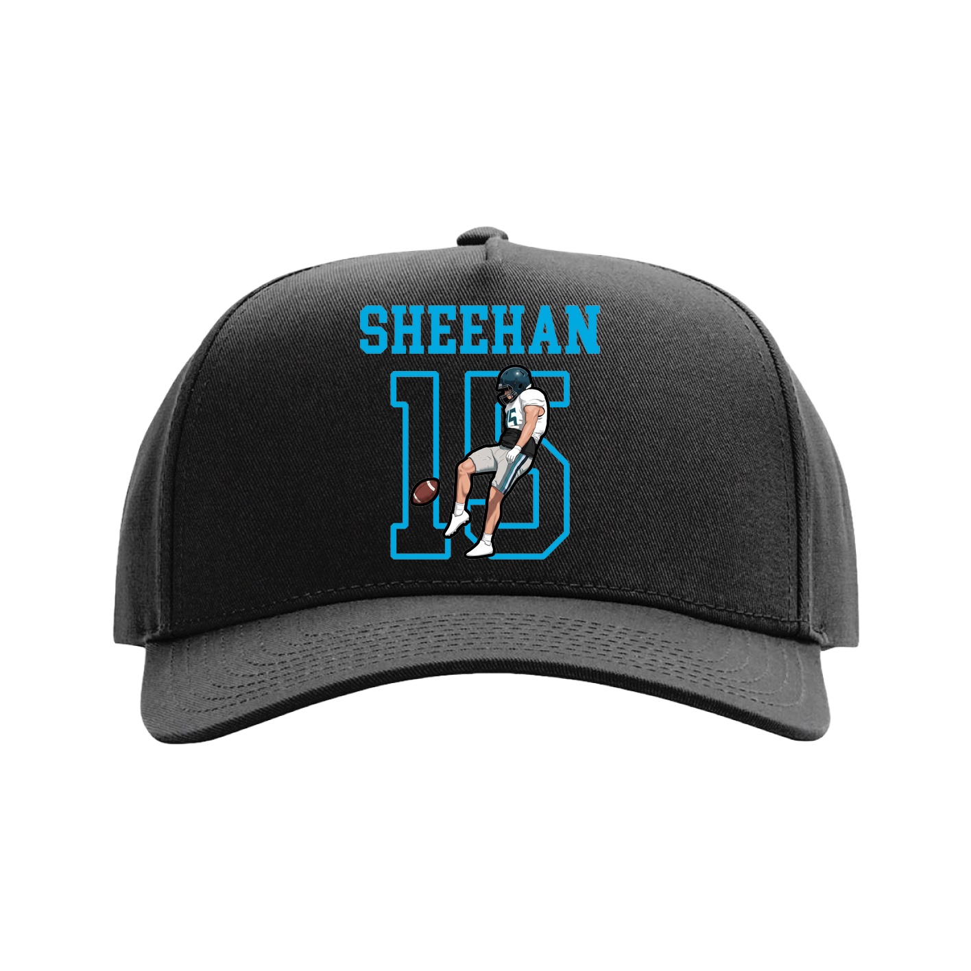 Full Fabric Five-Panel Champ Cap — Shirsey in Black