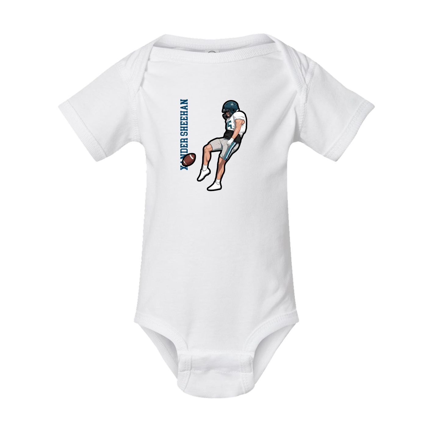 Baby Onesie — Name Vertical in White