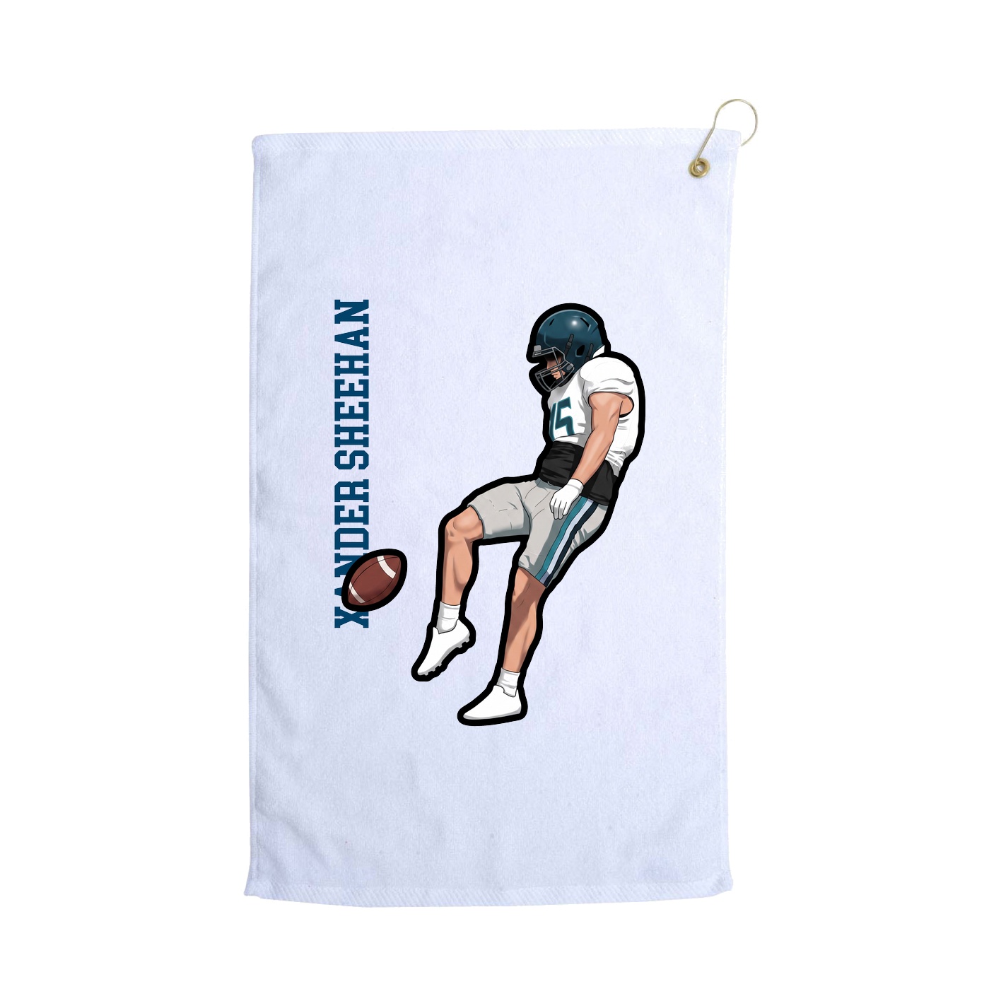Golf Towel — Name Vertical in White
