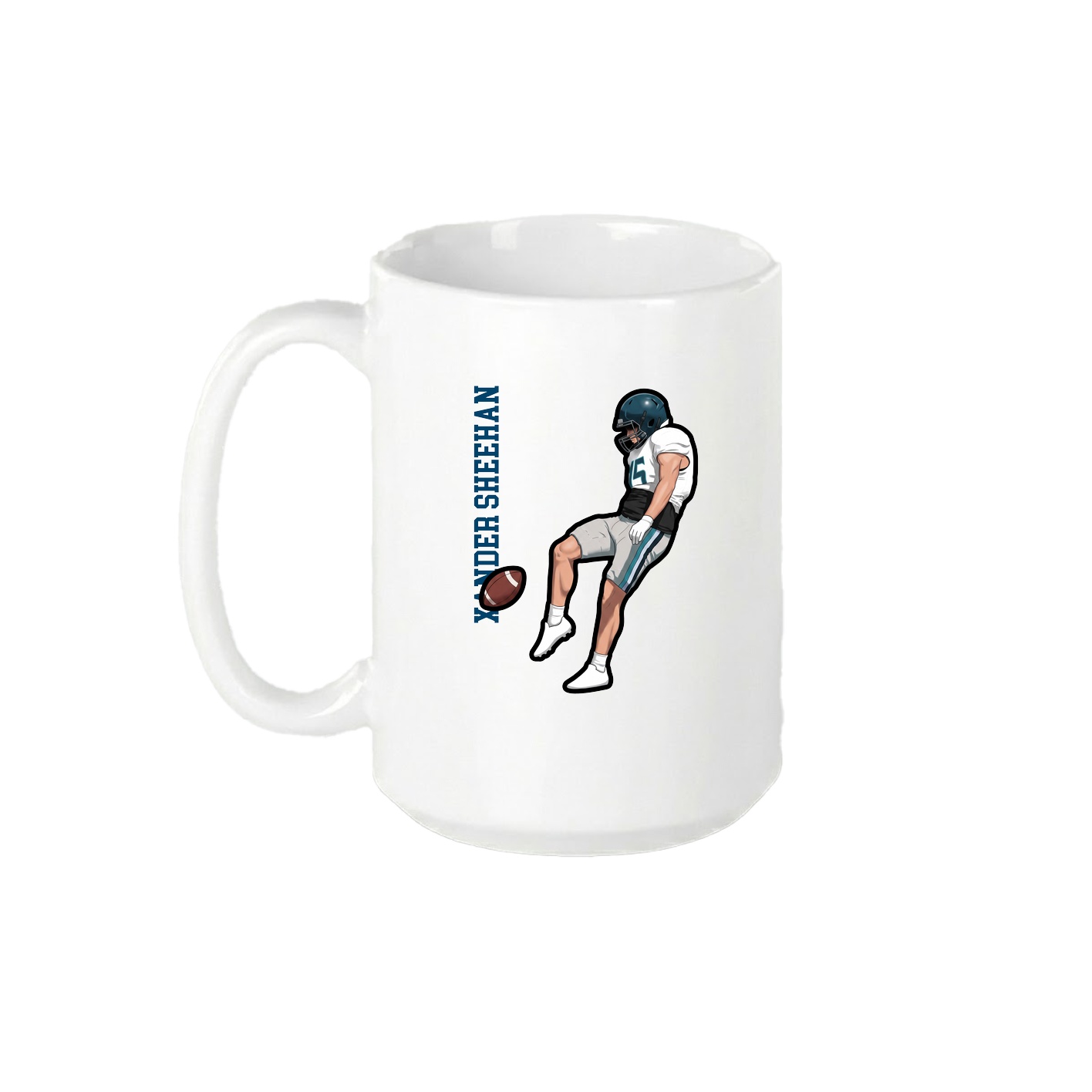 15oz Coffee Mug — Name Vertical in White