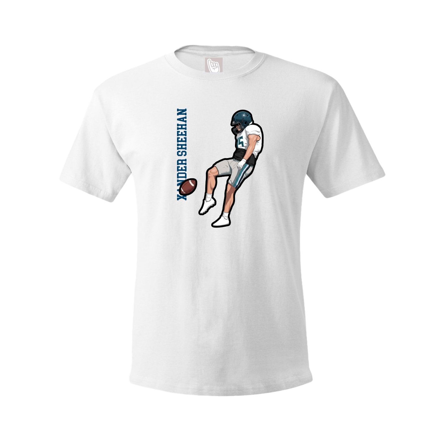 Youth Tee — Name Vertical in White