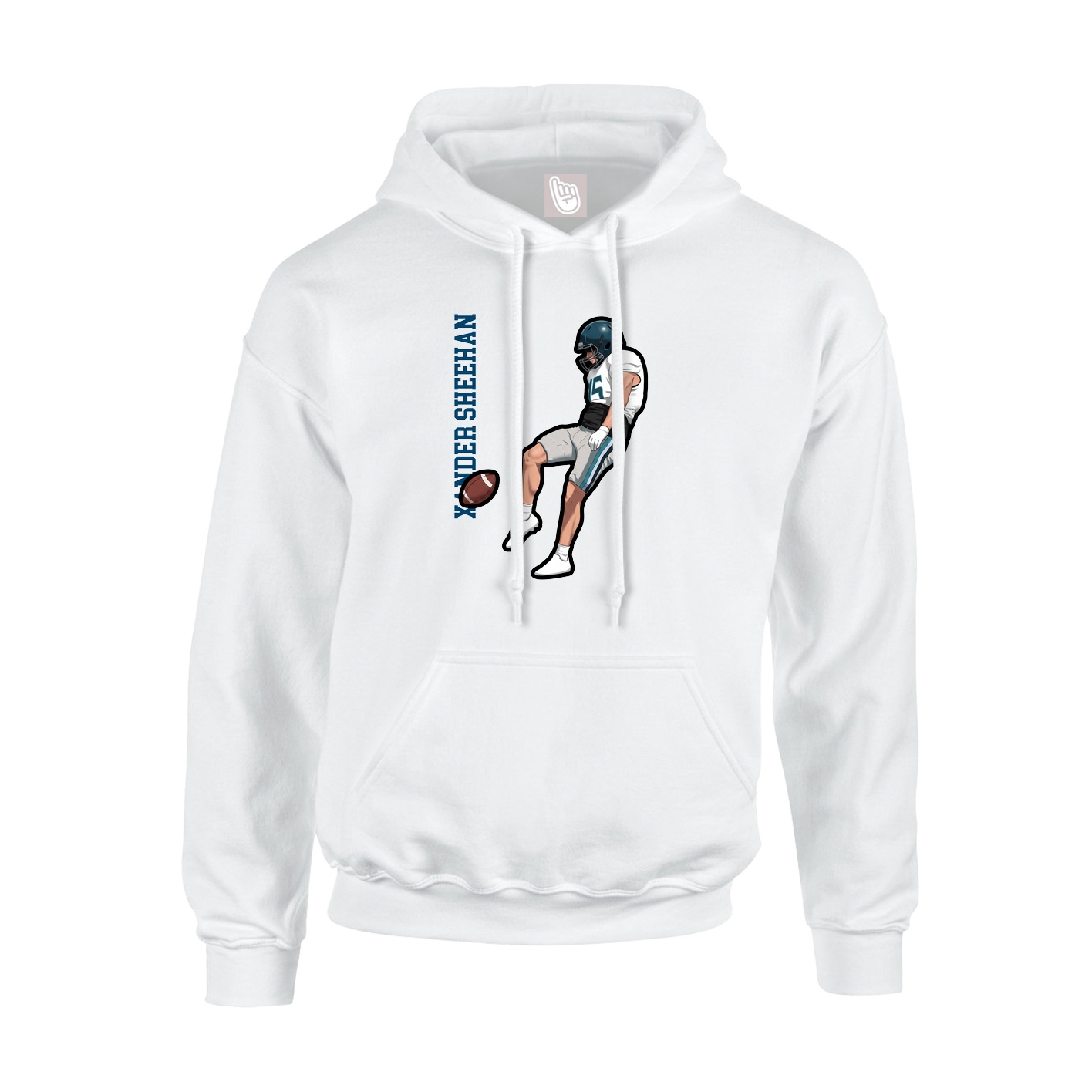 Hoodie — Name Vertical in White