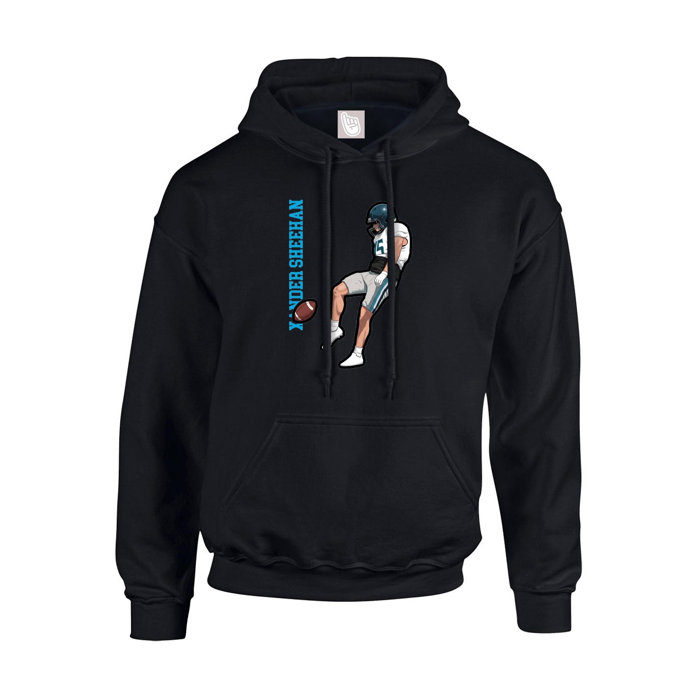 Youth Hoodie — Name Vertical in Black