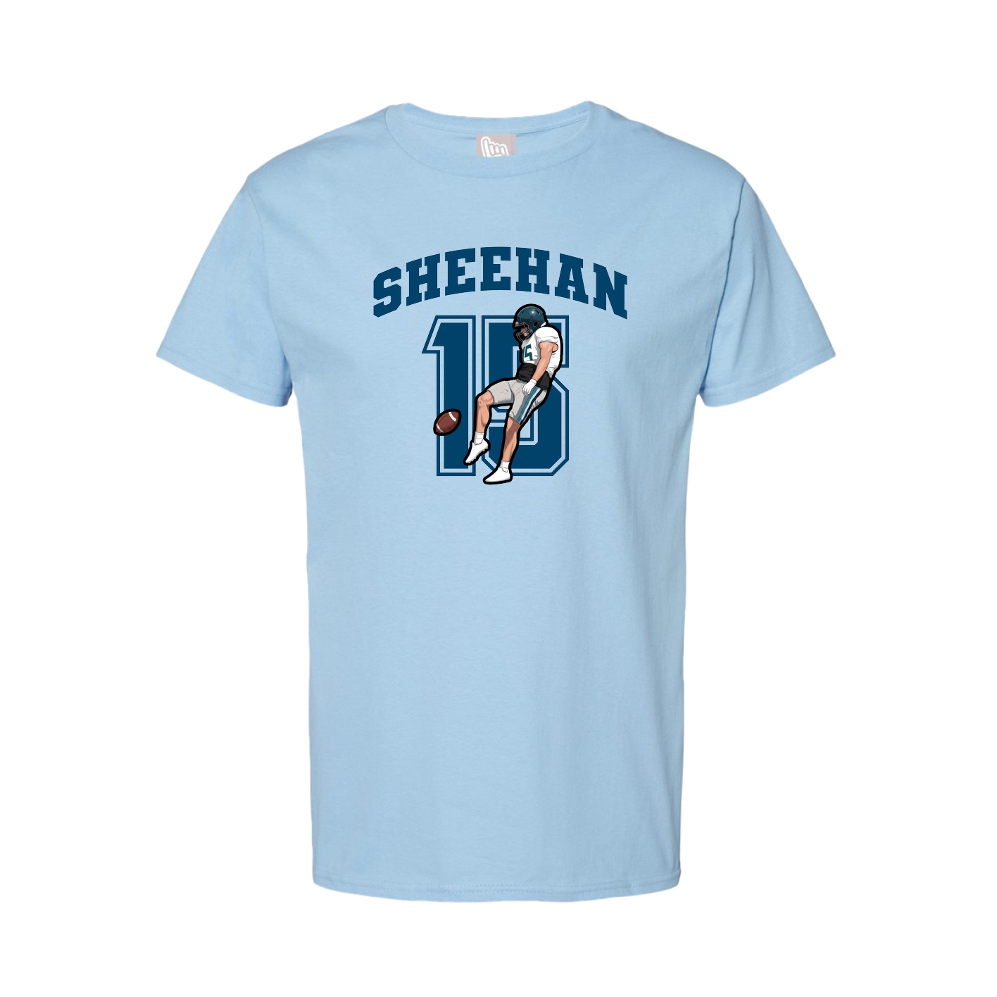 Youth Tee — Number in Light Blue