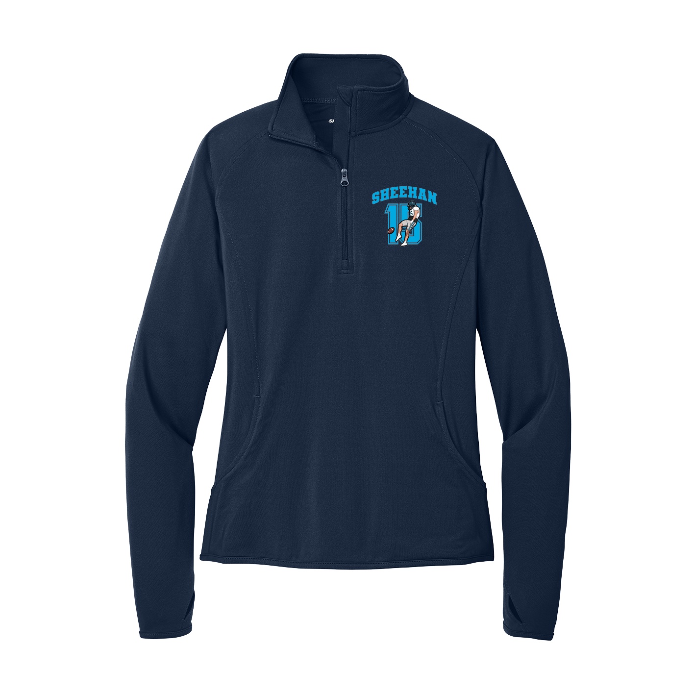 Women's Q-Zip Pullover — Number in Navy