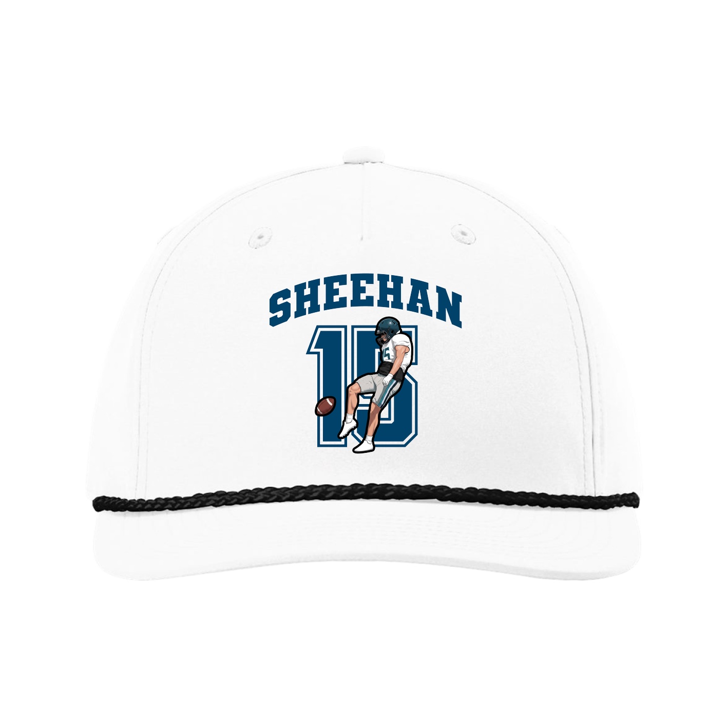 Five-Panel Classic Rope Cap — Number in White