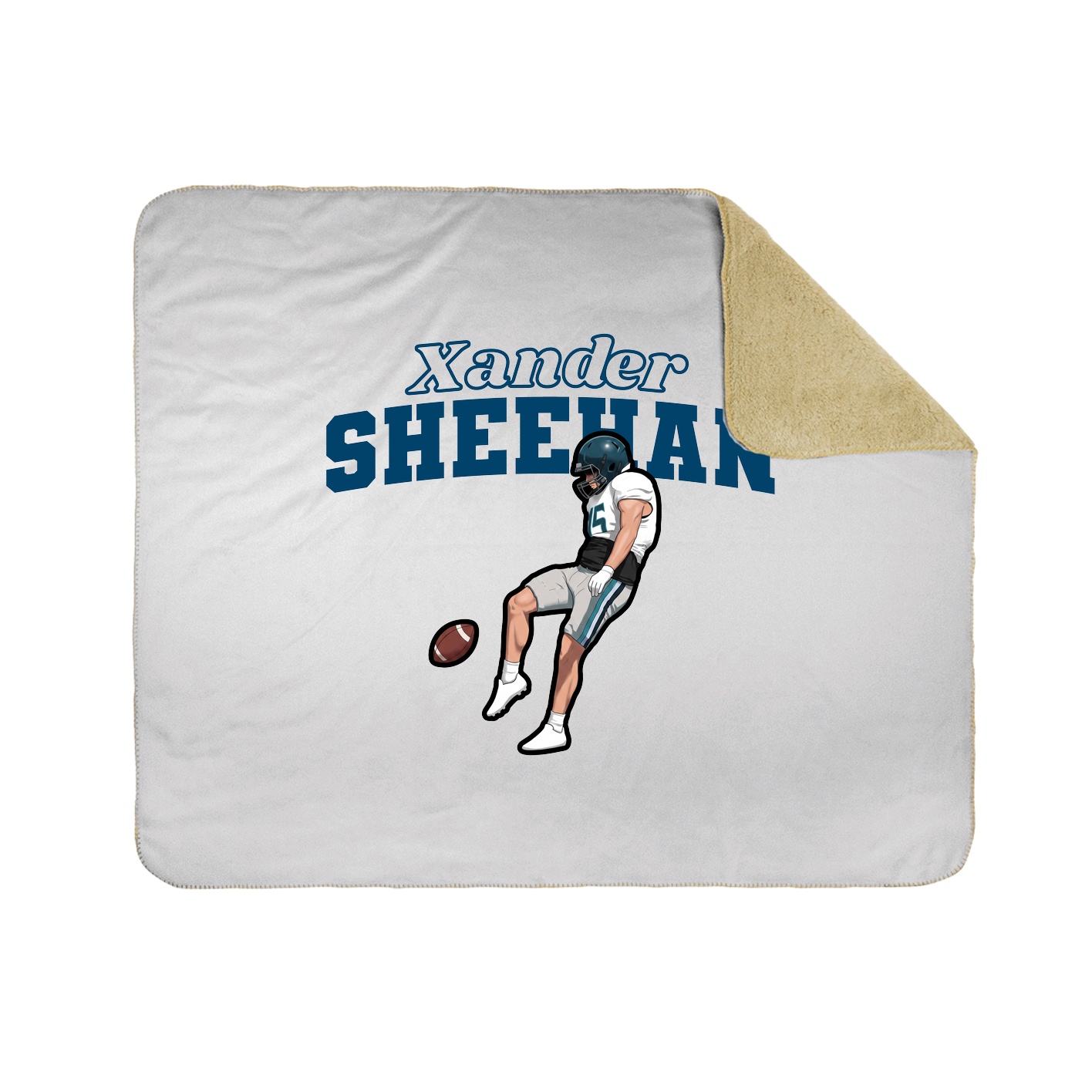 Throw Blanket — Name Arch in White
