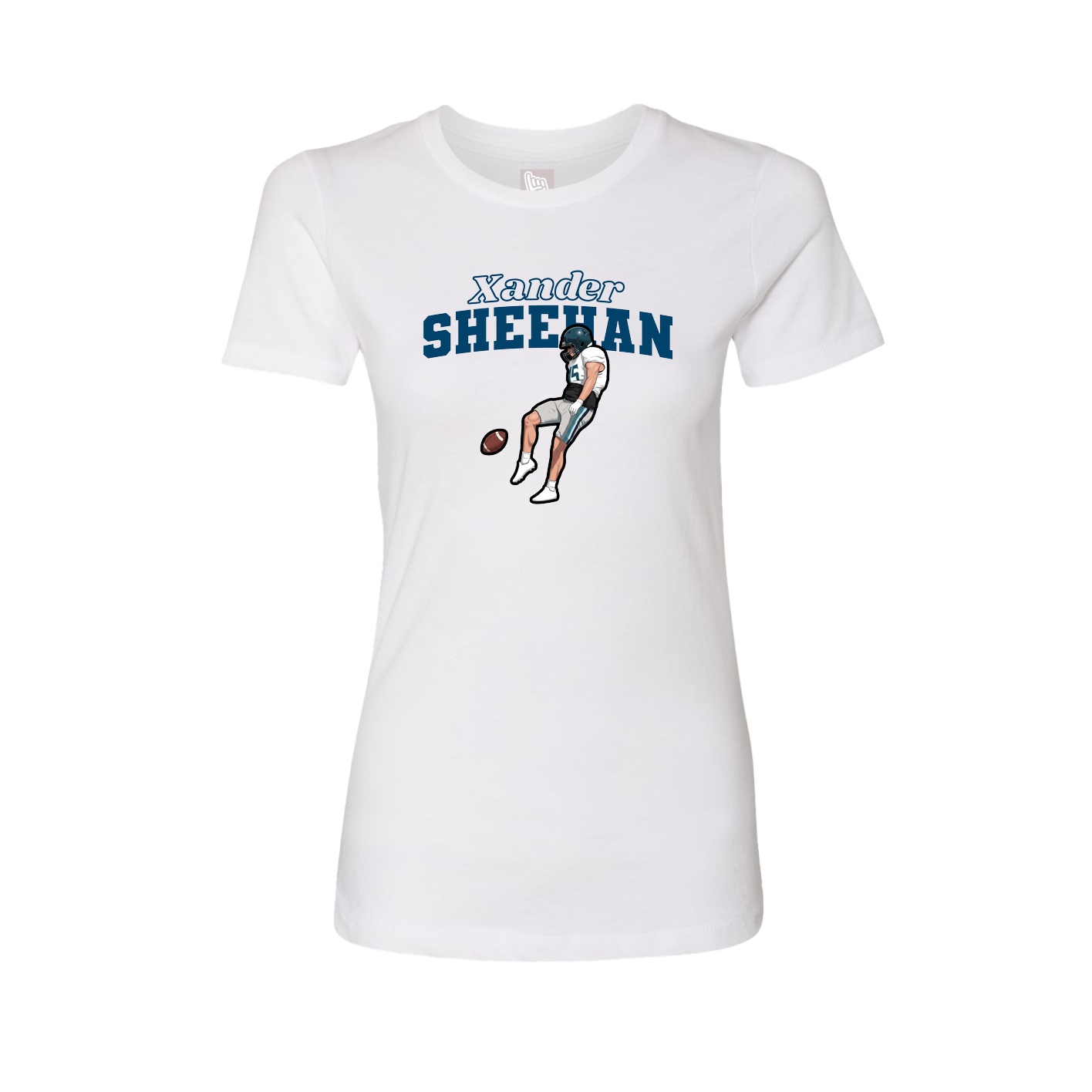 Fitted Women's Tee — Name Arch in White