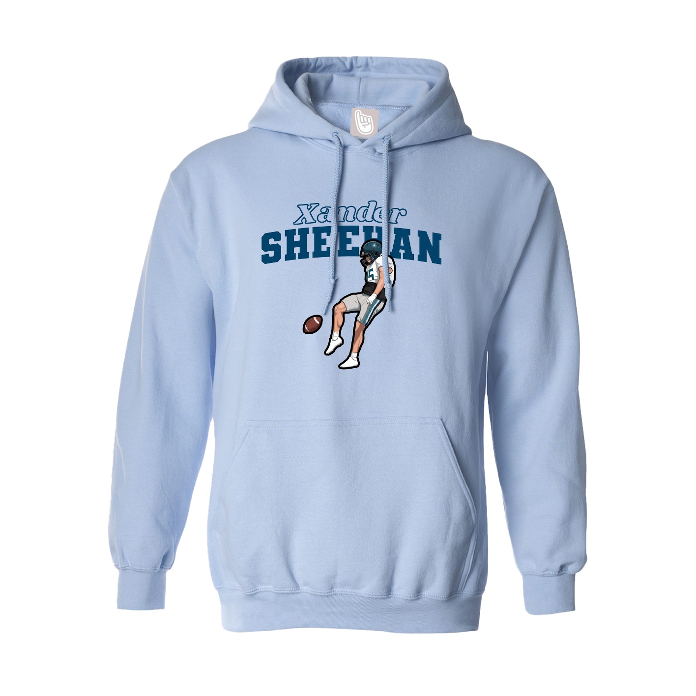 Hoodie — Name Arch in Light Blue