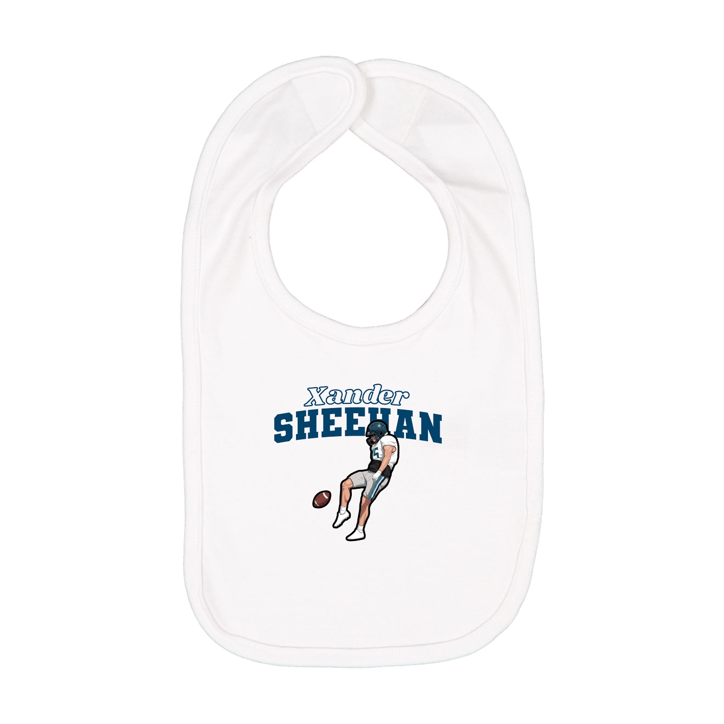 Infant Bib — Name Arch in White