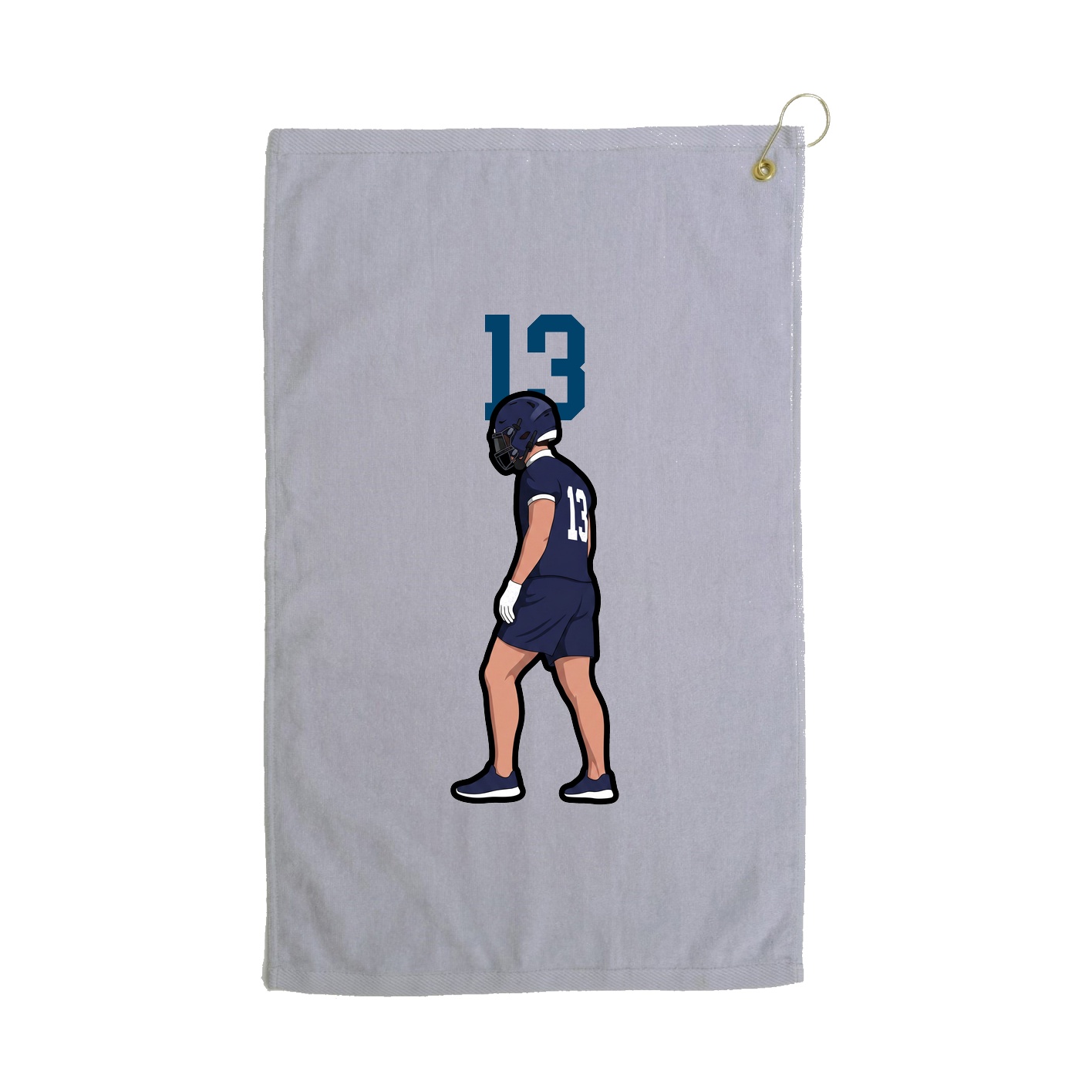 Golf Towel — Number Top in Grey